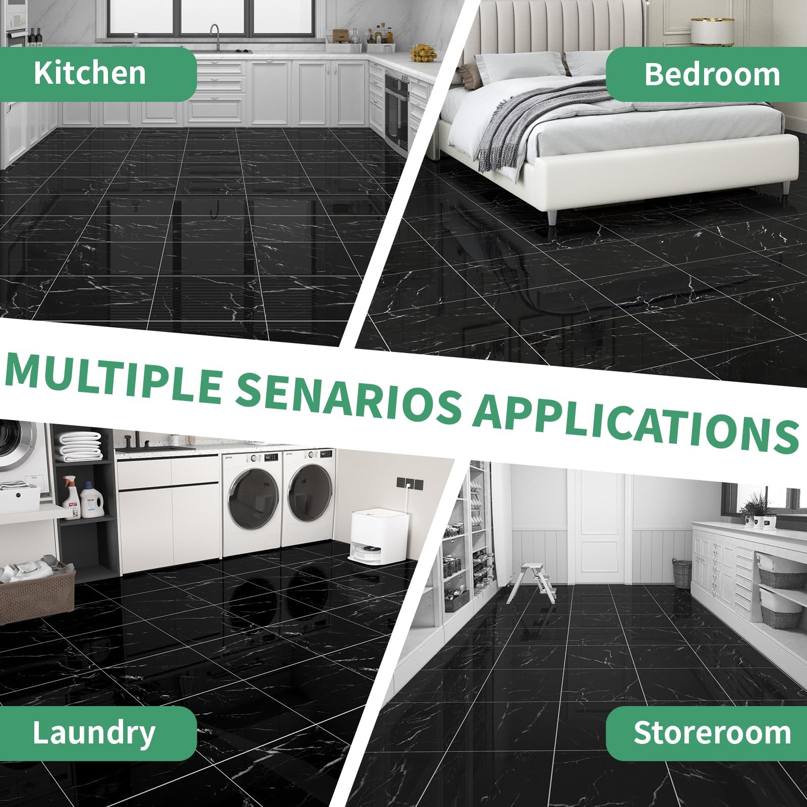 20-Pack Peel and Stick Floor Tiles Vinyl Floor 12 x 12 inch Self Adhesive Wat…