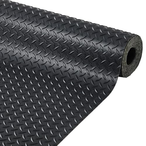 7.5 x 22 FT Garage Floor Mat, 2.8mm Thickened Diamond Plate PVC Flooring Roll