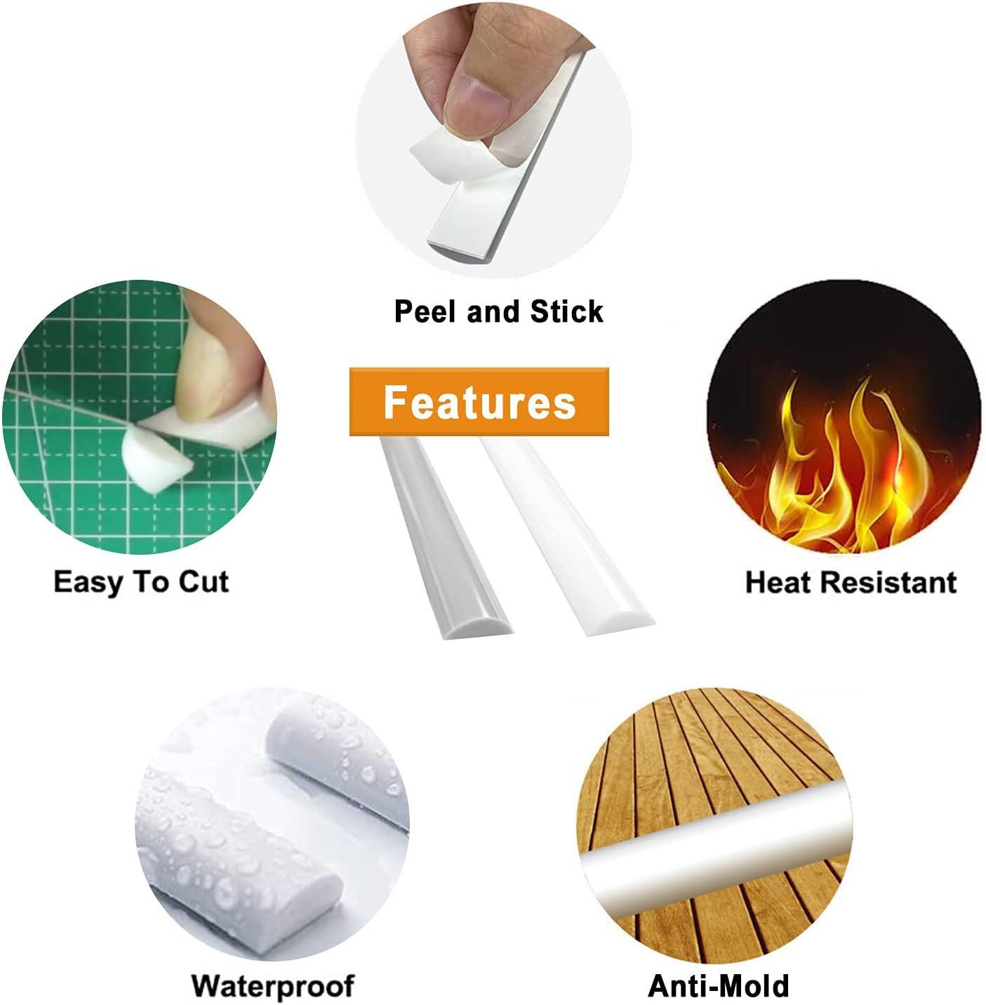 10-Pack Peel and Stick Trim for Backsplash Tile Edge, 12″ Tile Edge Trim Self-Ad