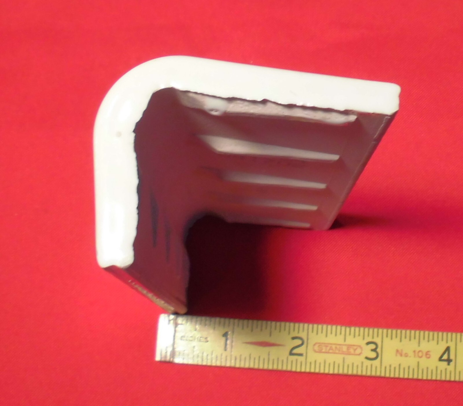 1 pc. Gloss White #U-073: V-Cap Ceramic Trim Countertop Tile: Reversable, U.S.A.