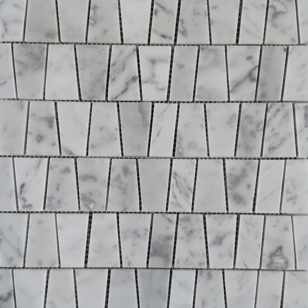 C2AXP Carrara White Marble Trapezoid Trapazloidal Wall Floor Tile Polished