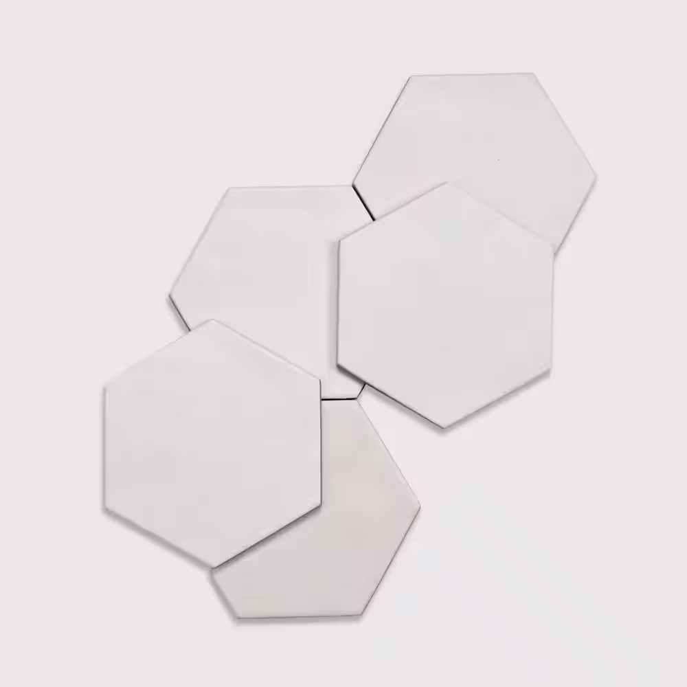 Celine Hexagon 4 In. X 5 In. Matte White Porcelain Floor Tile (4.68 Sq. Ft. /Cas