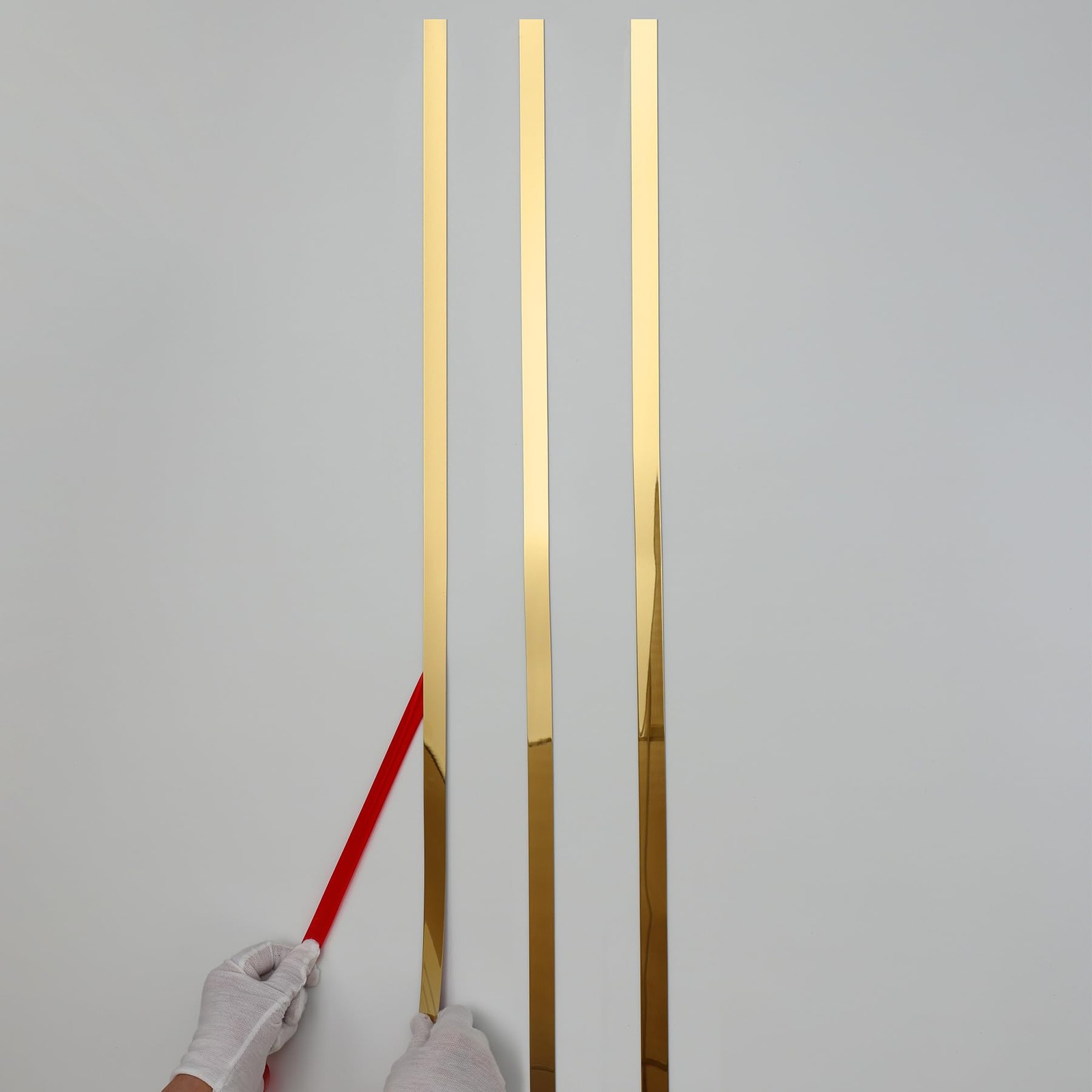 Gold Metalized MirrorLike Finish Molding Trim, Peel and Stick Strip for Mirro…