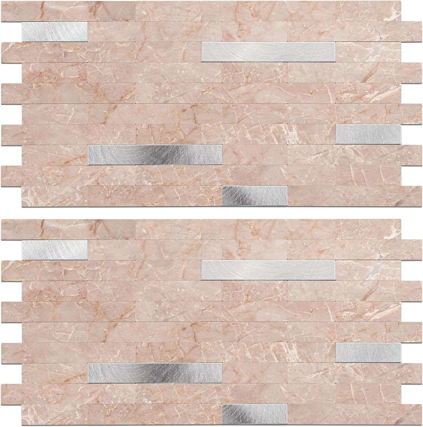 Peel and Stick Backsplash Tile Waterproof Removable PVC Wall Sticker 3D Faux Sto