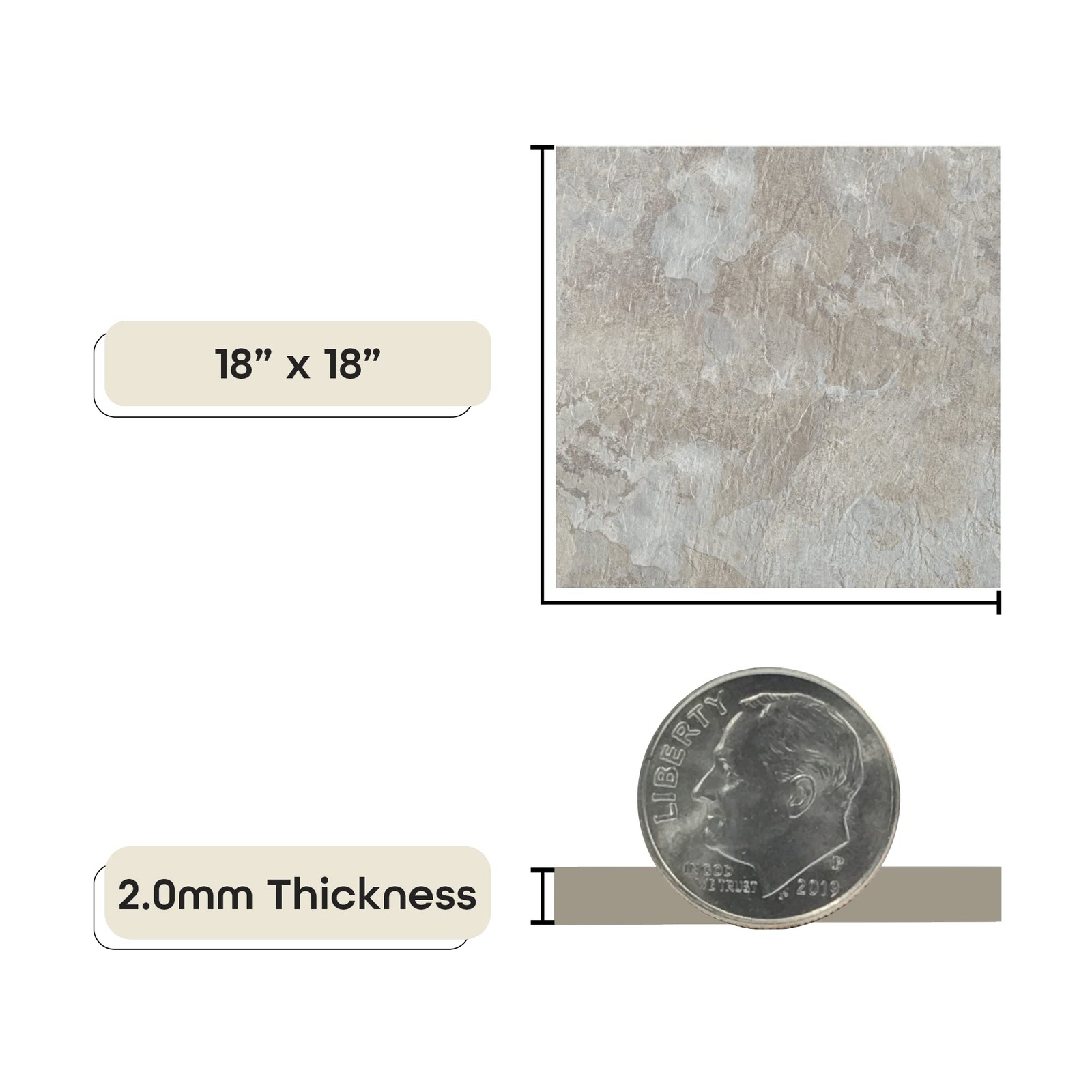 Majestic Self Adhesive 18-Inch Square Vinyl Floor Tiles 10 Tiles – 18 X 18