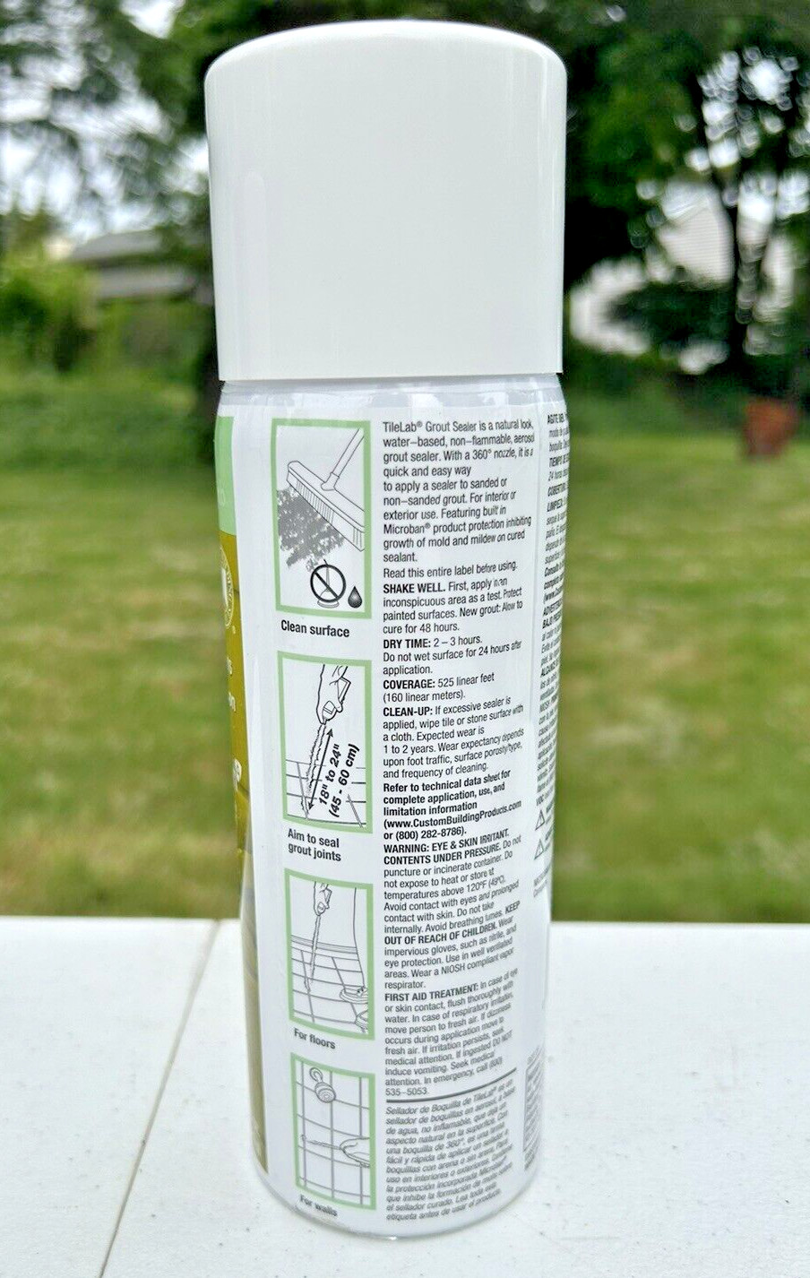 TileLab Grout Sealer (Aerosol) Microban 15 oz. Grout Sealer – Lot 2 Cans.