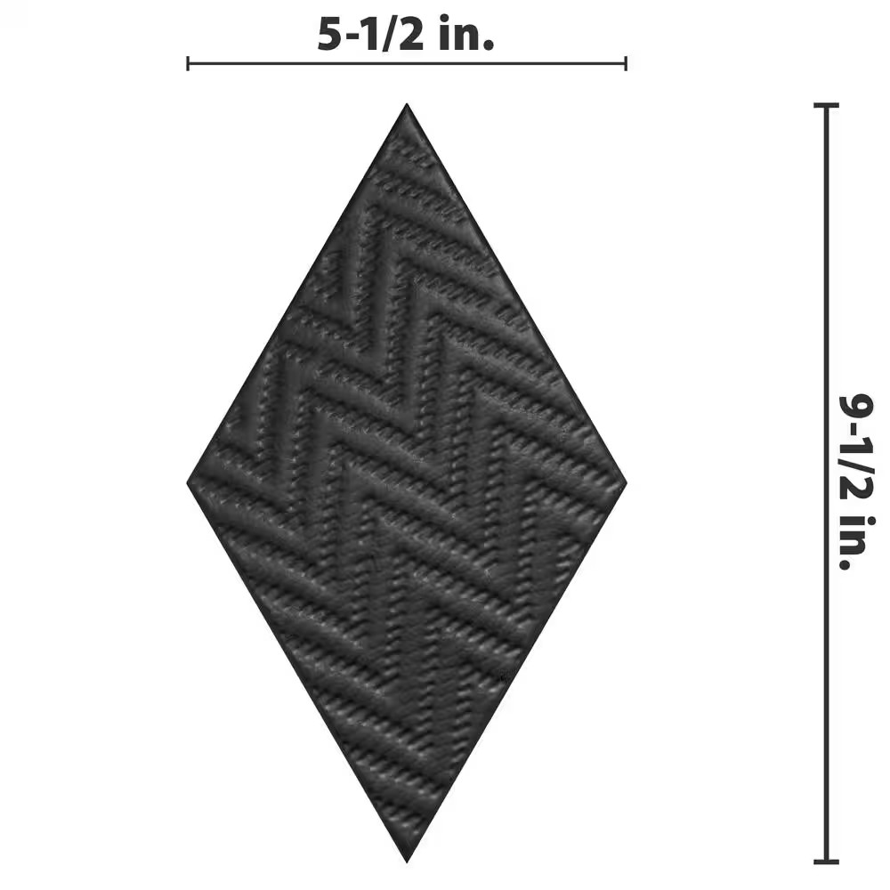 Rhombus Black 5-1/2 In. X 9-1/2 In. Porcelain Floor and Wall Tile (11.4 Sq. Ft./
