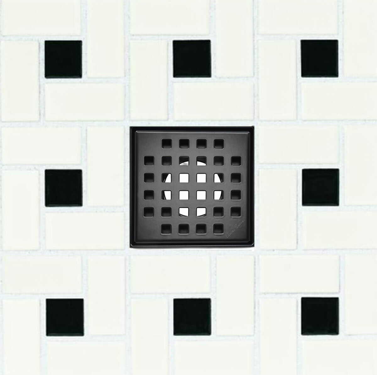 SereneDrains Square Shower Drain complete ABS kit Stainless Steel Square Design
