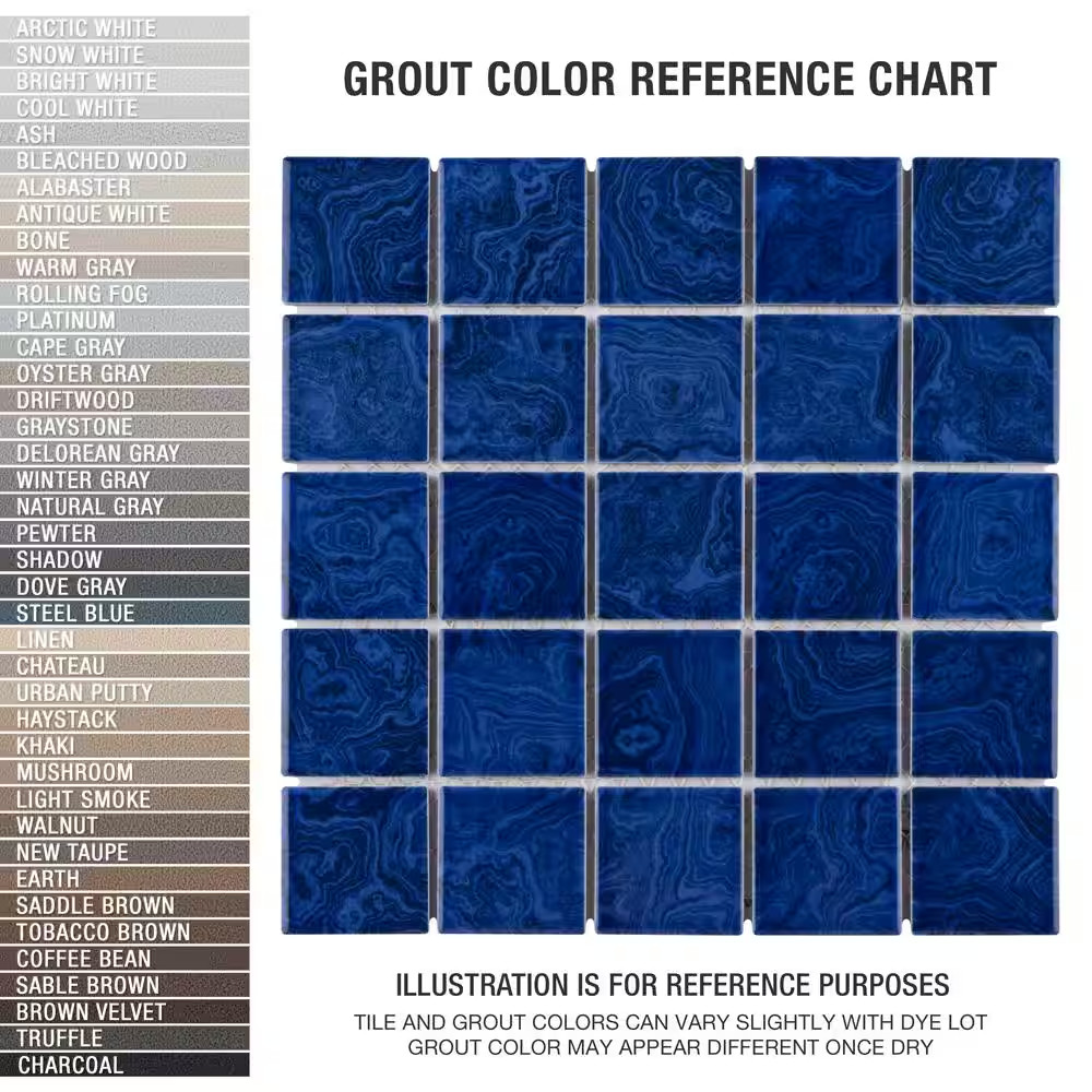 Resort Marine Blue 12 In. X 12 In. Porcelain Mosaic Tile (1.02 Sq. Ft./Each)