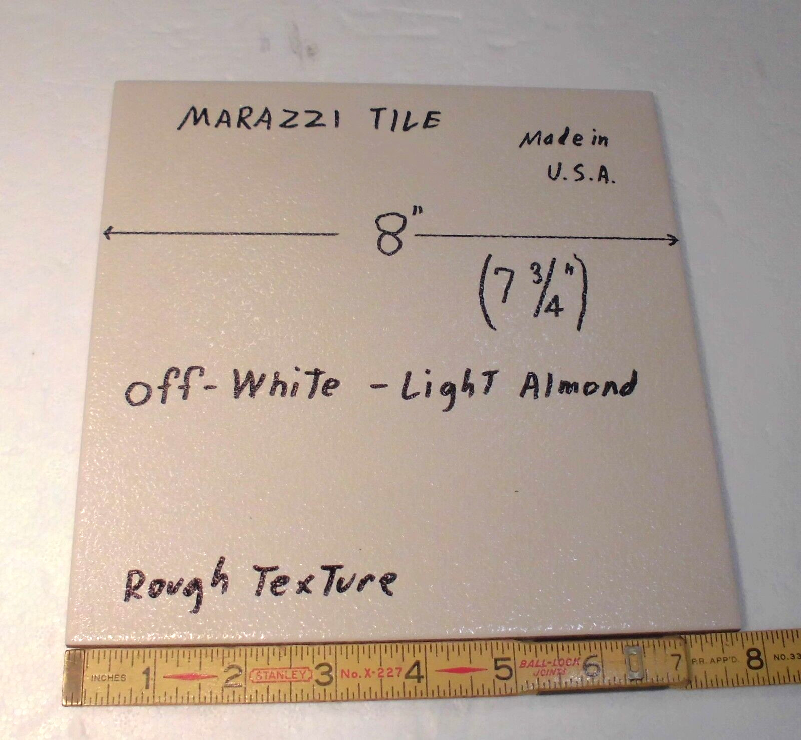 1 pc. Off-white – Light Almond: 8″ Ceramic Floor Tile by Marazzi, Rough Texture