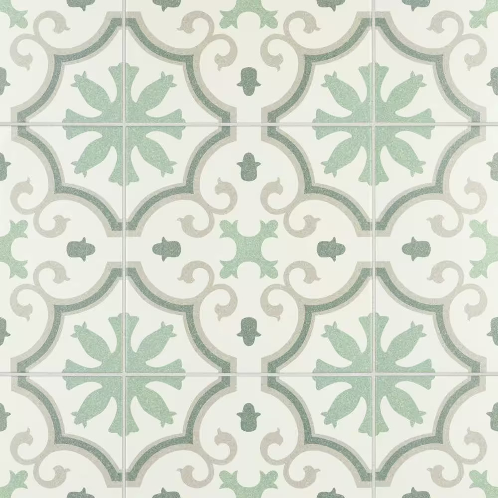 Monteca Green 9-3/4 In. X 9-3/4 In. Porcelain Floor and Wall Tile (10.88 Sq. Ft.