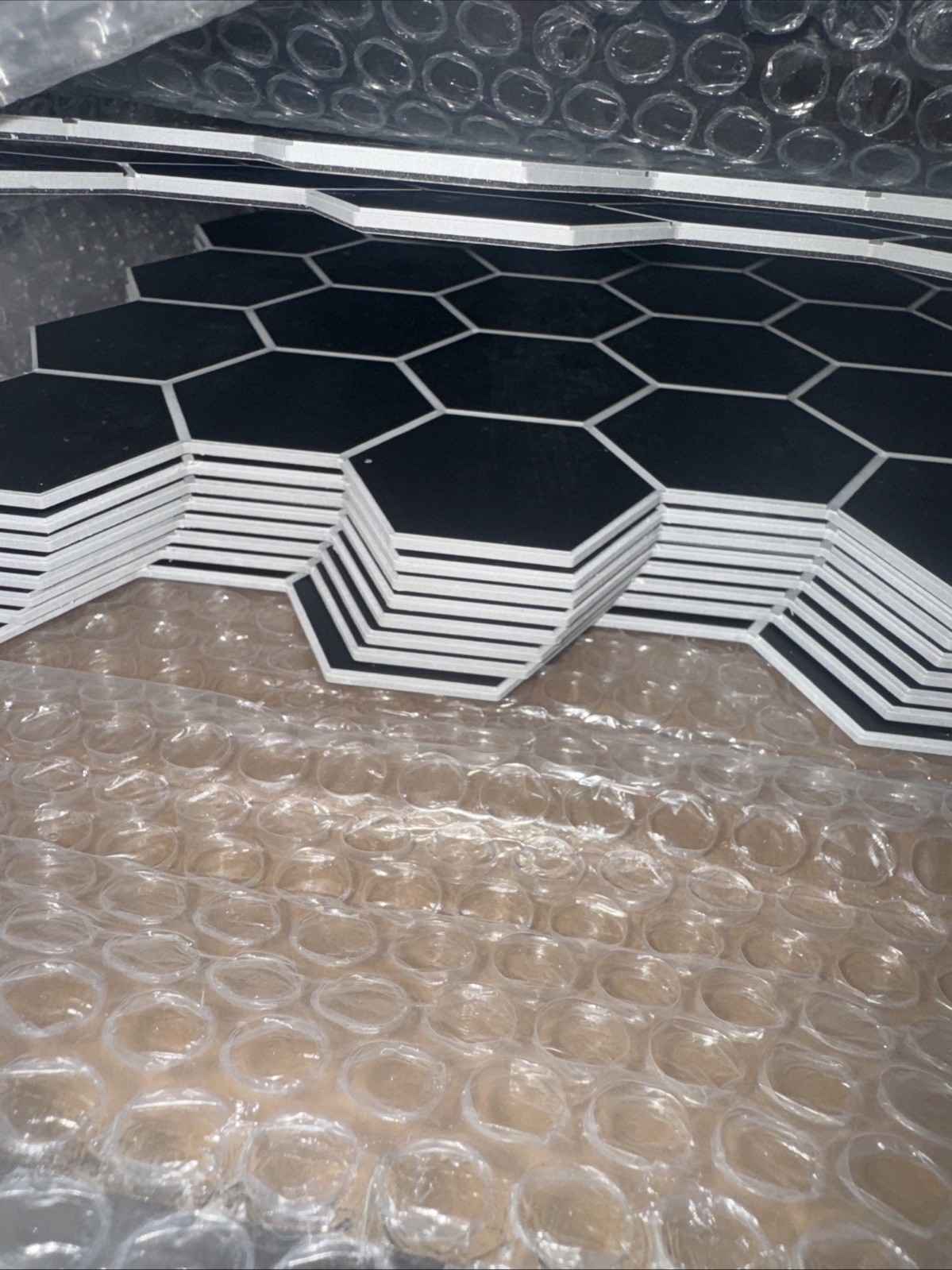 Hexagon 12 in. x 12.2 in. Black SPC Peel and Stick Backsplash Wall Tile (10 PK)