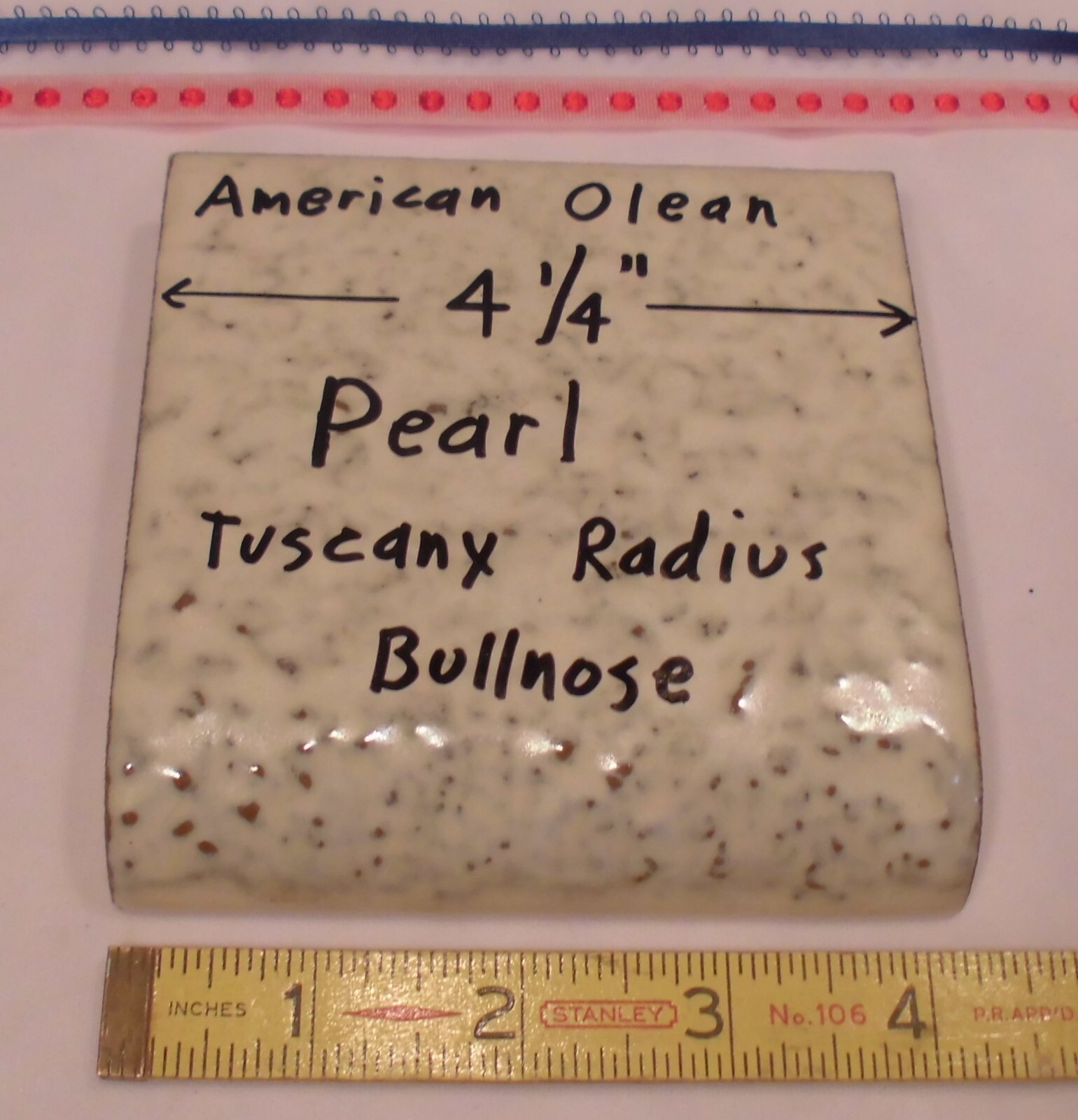 1 pc. Pearl #945: 4-1/4″ Ceramic Tile; Tuscany Glaze; by American Olean NOS