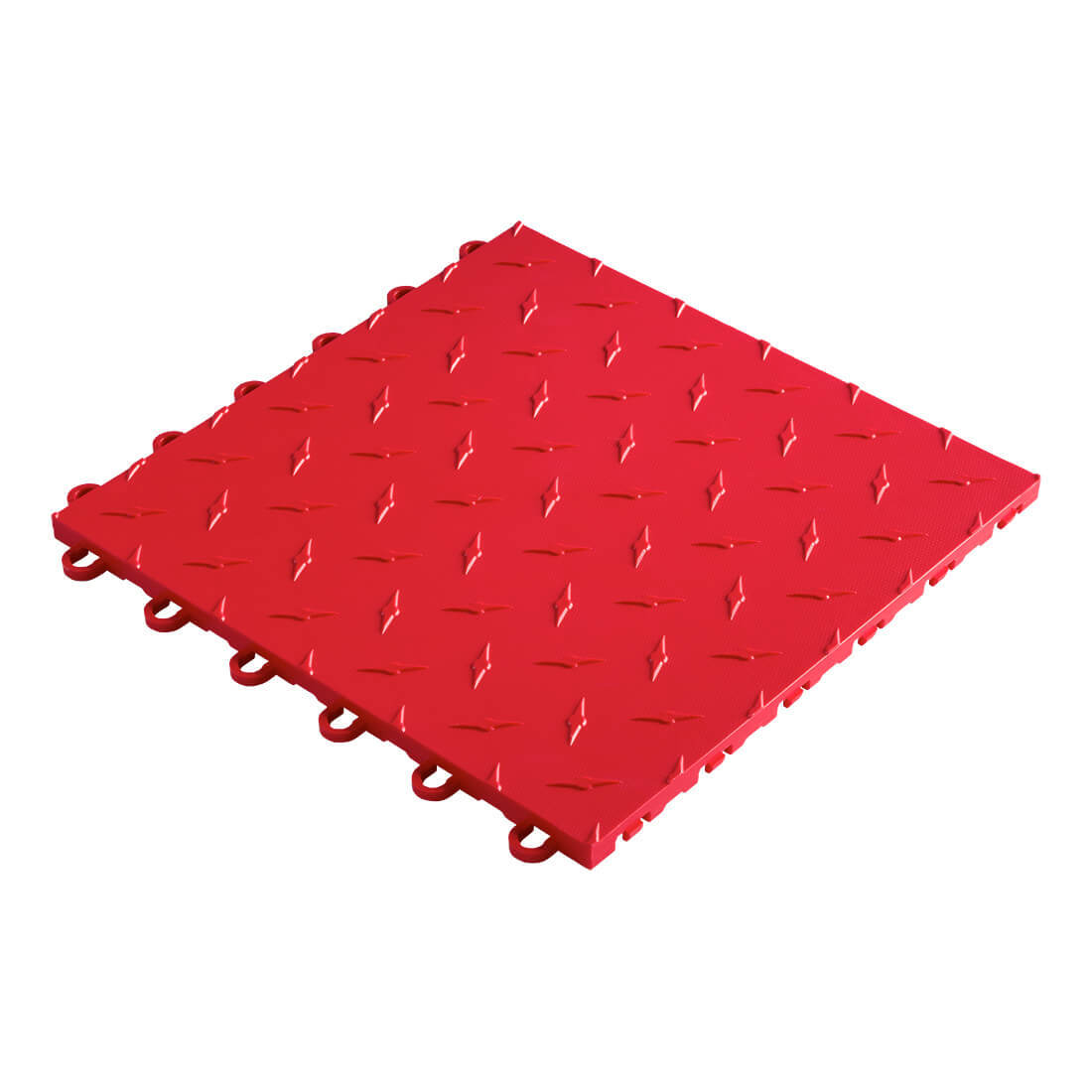 Speedway Tile Two Car Garage Floor Mat (Black / Red / White)