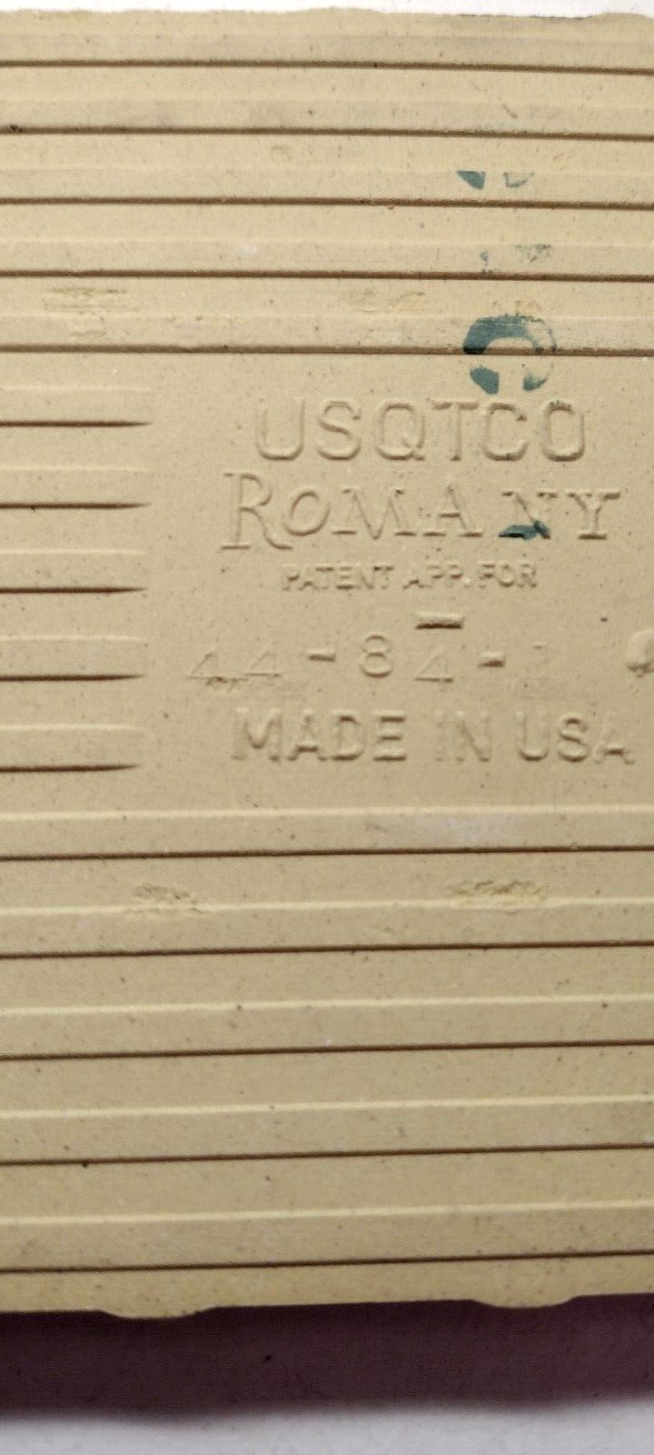 1 USQTCO Romany USA 4-1/4″ Ceramic Wall Tile Gloss Pale Eggnog Yellow 1950s Vtg