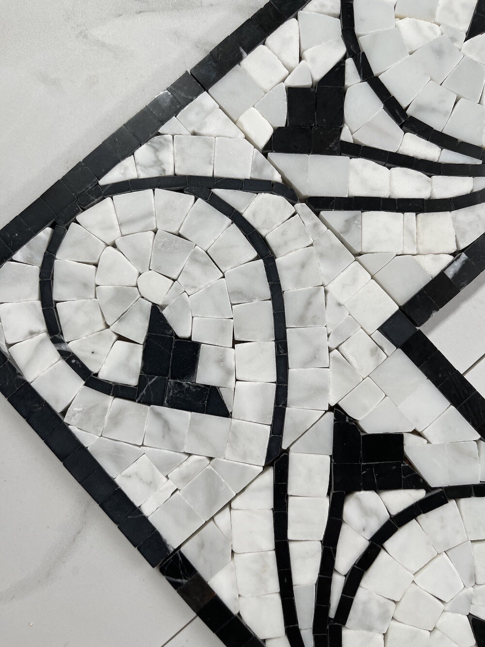 B4689P Marble Mosaic Border Listello Accent Tile Agean Bianco 5×14.5 Polished