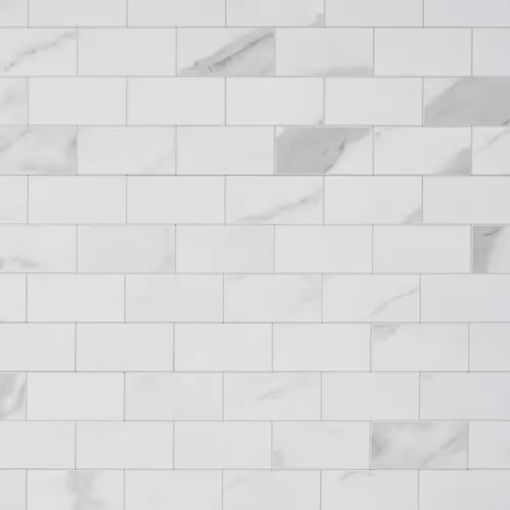 Luxe Core Subway Calacatta 11.81 In. X 11.81 In. SPC Peel and Stick Tile (0.96 S