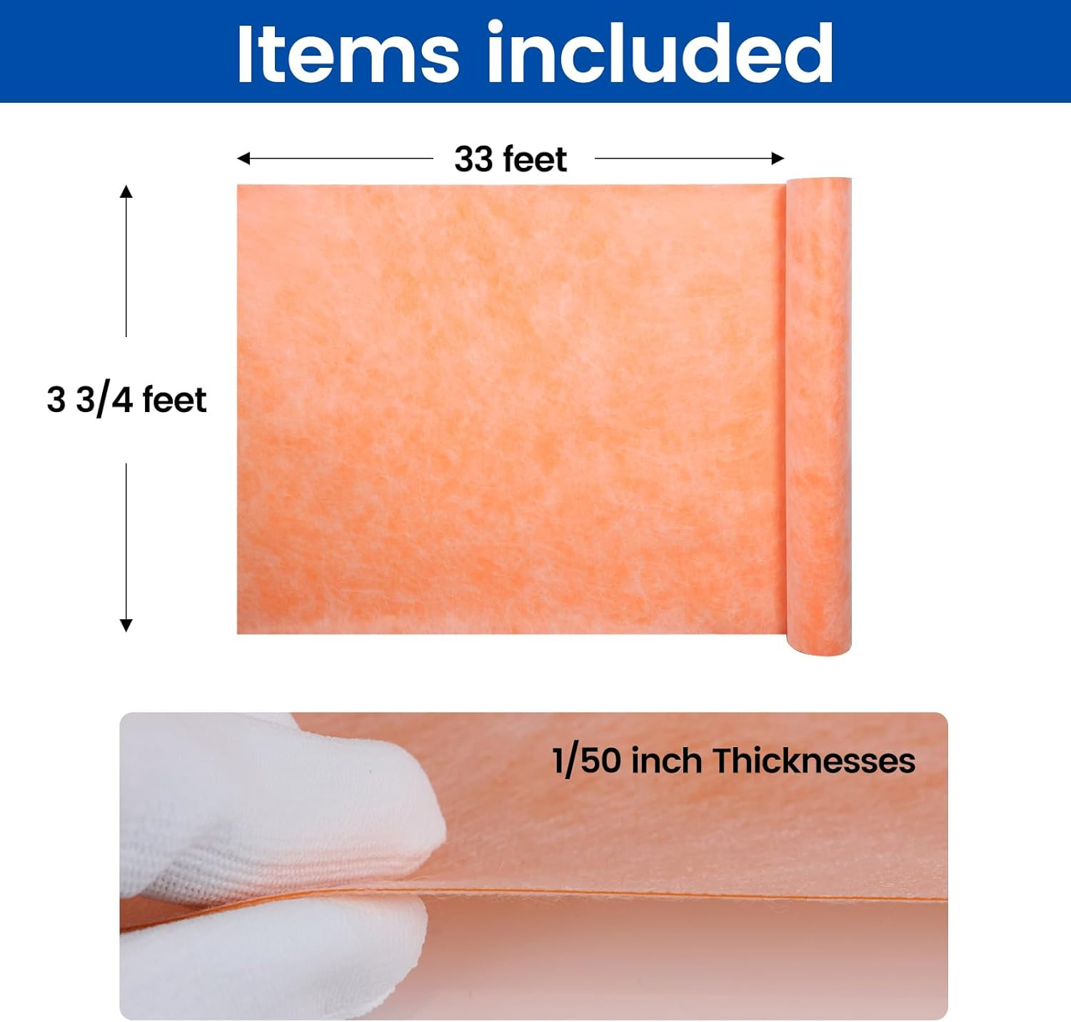Waterproofing Membrane for Shower 3.8X33Feet (125 Sq Ft) 23.6 Mil Thick Uncoupli