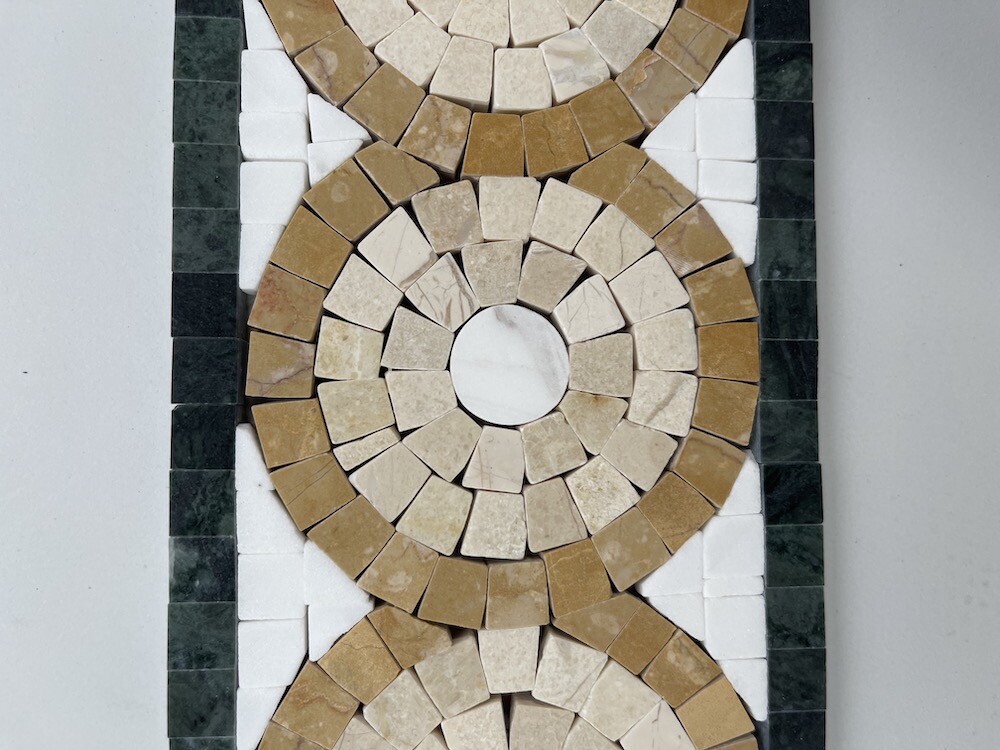B0084P Marble Mosaic Border Accent Listello Tile Aura Gold 4×11 Polished