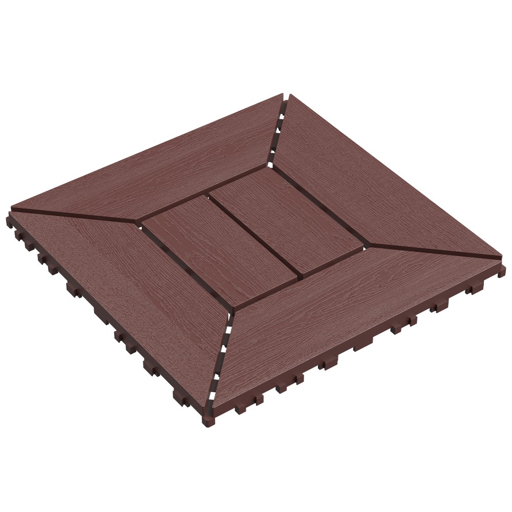 44 Pack 12×12 Interlocking Patio Tiles DIY Deck Floor Tiles Polypropylene Indoor