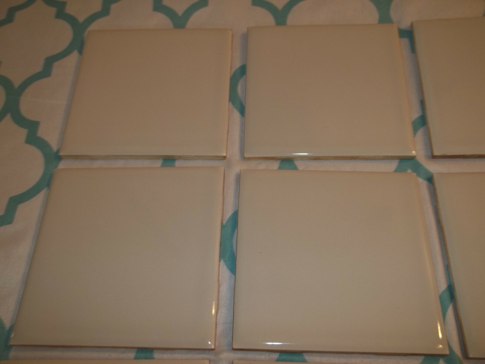 Vtg Lot of 12 1950’s Stylon Glossy Ceramic Light Gray Bathroom Wall Tiles 4 1/4″