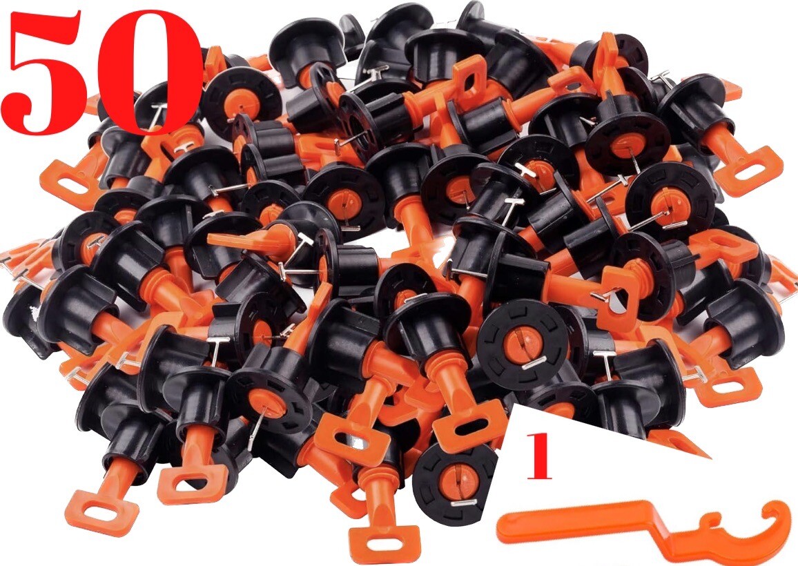 TILE T LEVELING SYSTEM KIT WITH 50PCS TILES T LEVELERS & 1 SPECIAL WRENCHES