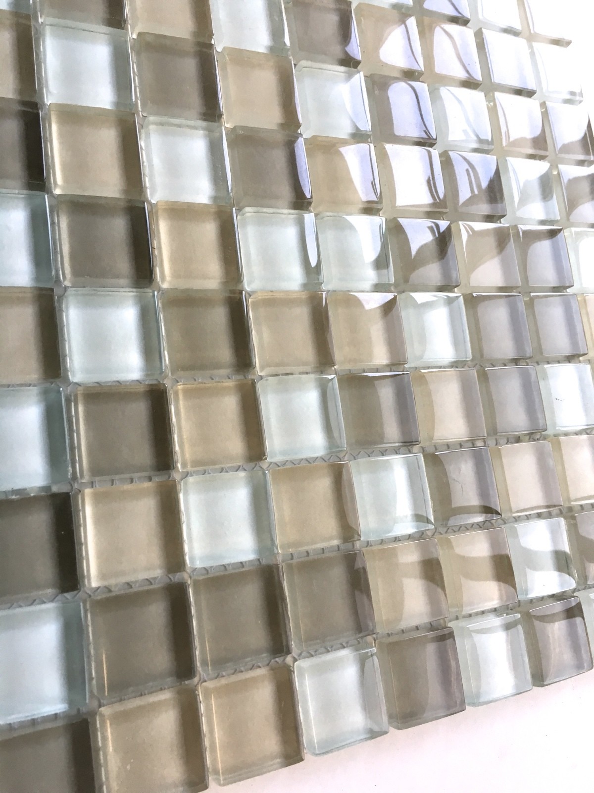 1X1 Palm Beach Blend Glass Mosaic Tile Glossy Backsplash Wall Spa Shower