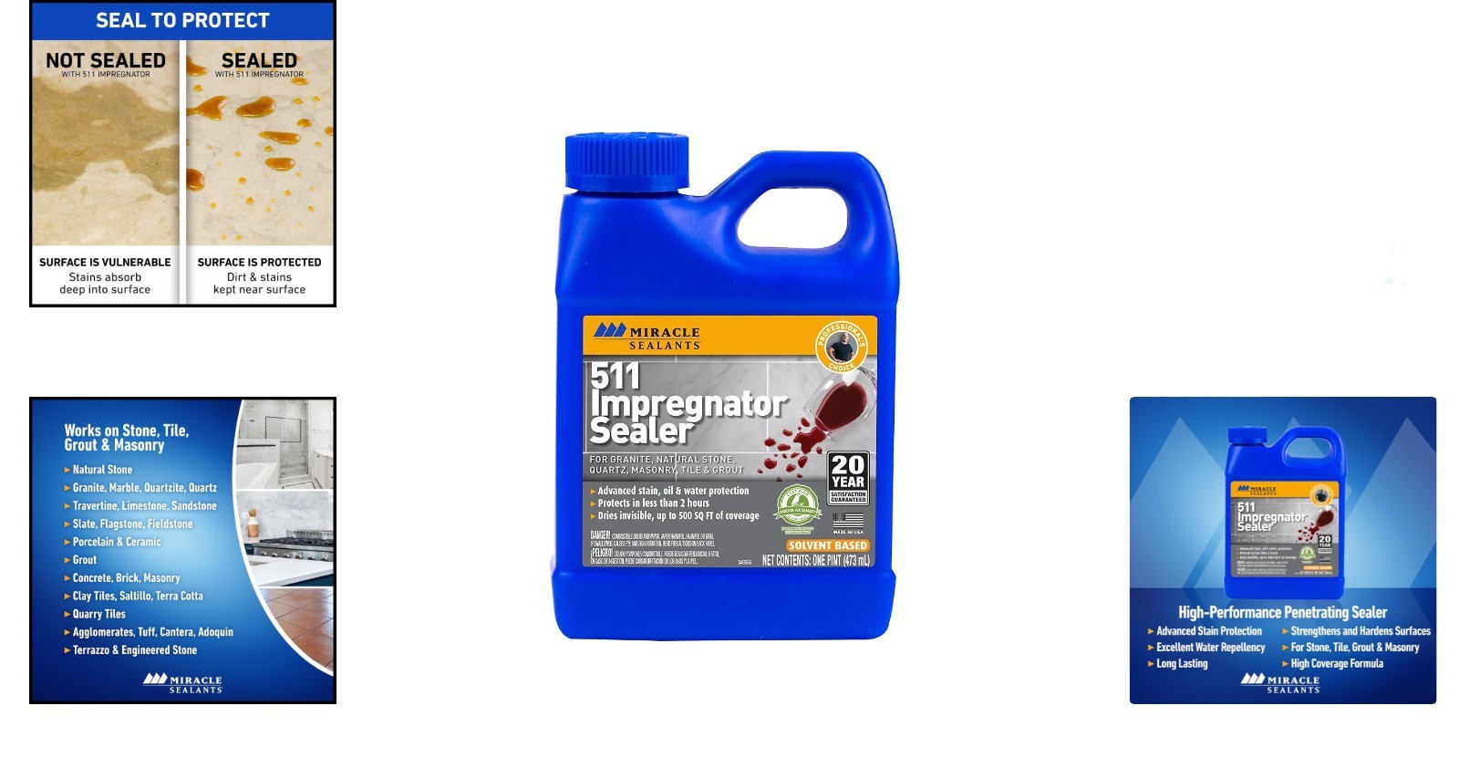 Invisible 511 Impregnator Sealant for Stones & Tiles | 16 Oz Superior Protection