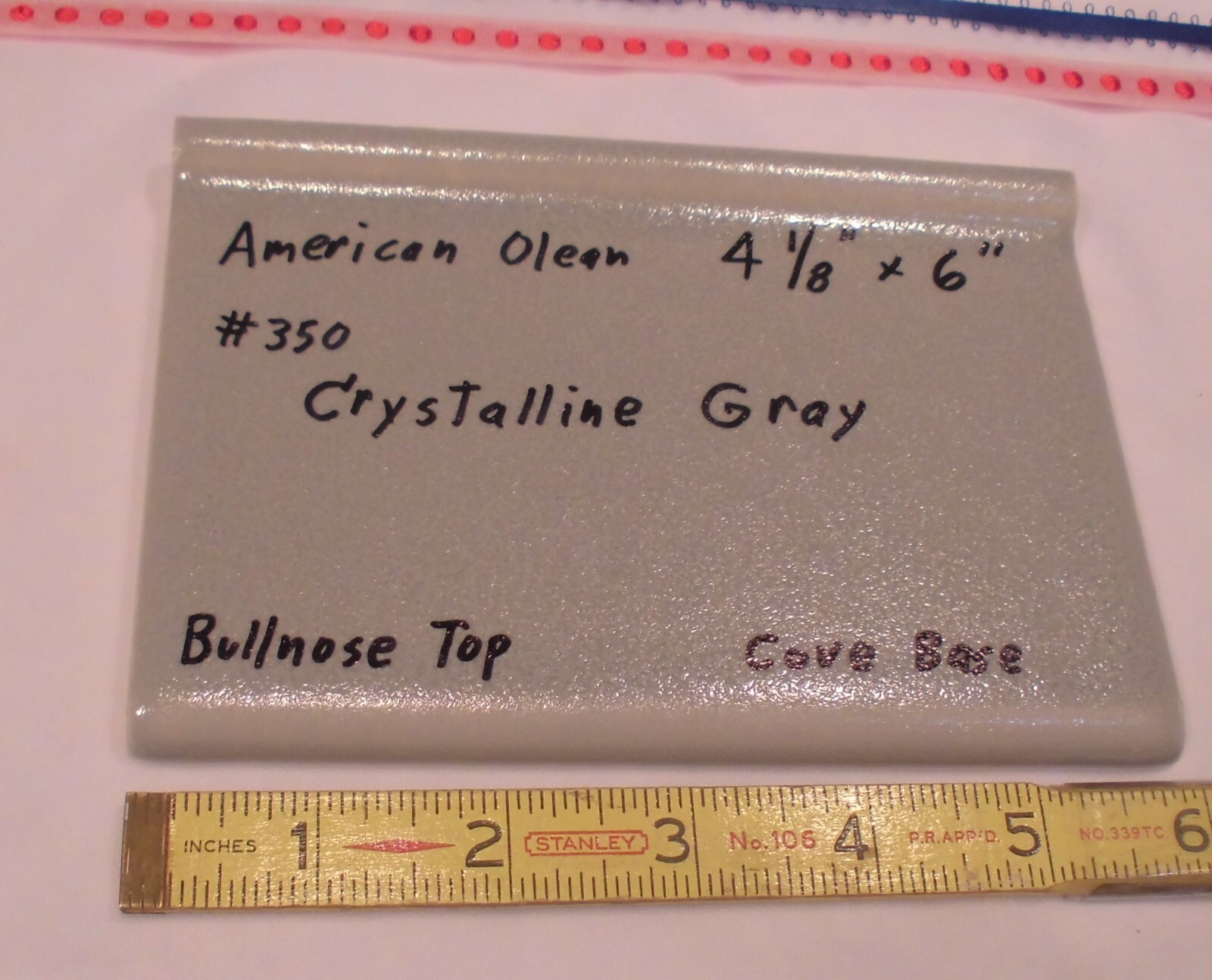 1 pc. Crystalline Gray; base/cove Ceramic Tile; 4-1/8″ X 6″ by American Olean