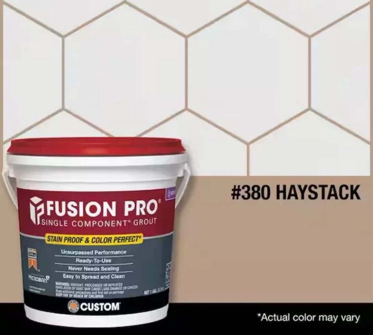 Custom Building Fusion Pro Single Component Grout 1 Gal. Premixed #380 Haystack