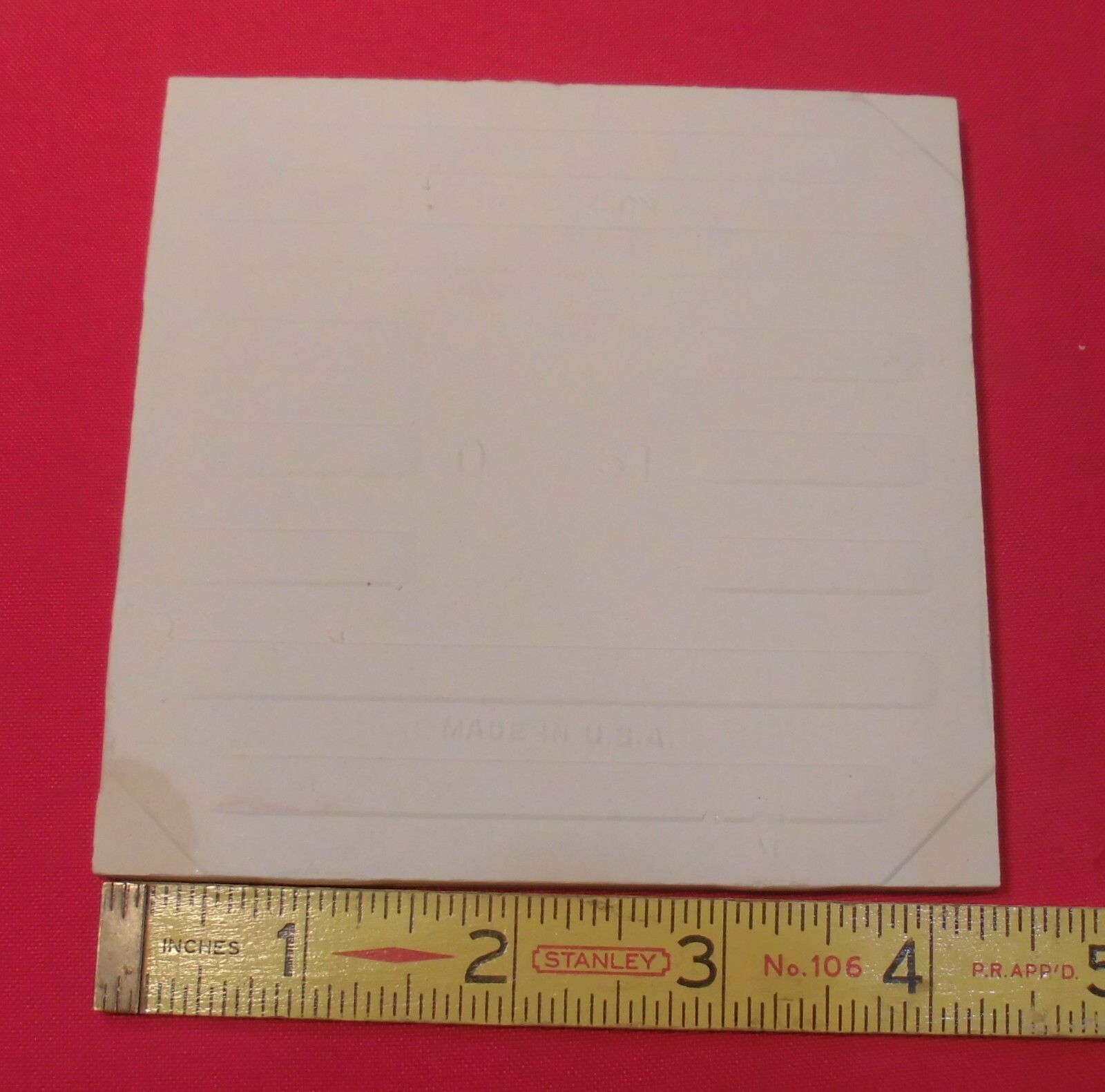 1 pc. *Barium Dark Yellow* Ceramic Tile 4-5/16″- 4-3/8″ Robertson Co. NOS