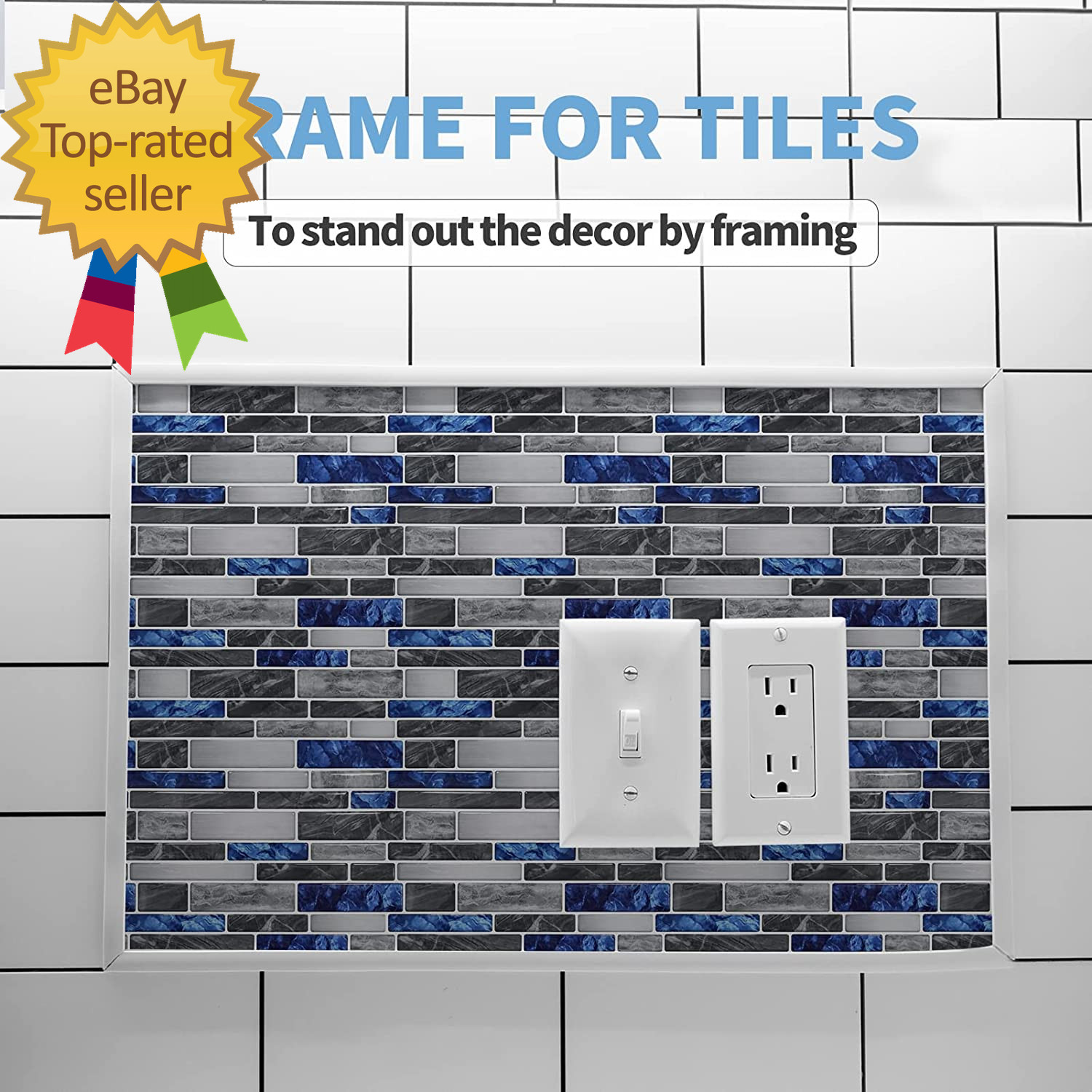 10 Ft Peel and Stick Flexible Vinyl Molding Trim for Wall Tile Edges, Kitchen Ba