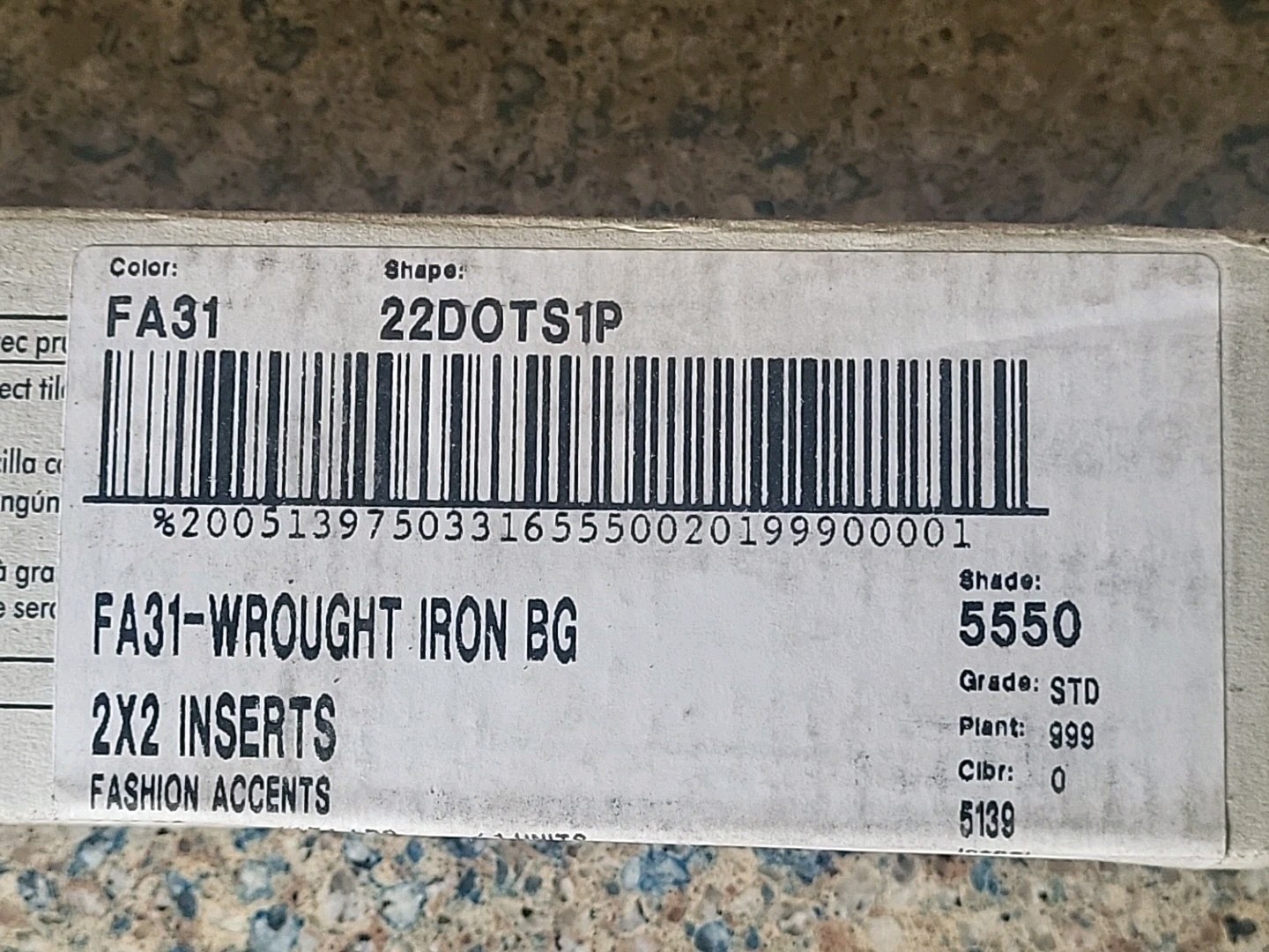 Box Of 24 Daltile Tile 2″×2″ Inserts FA31 Wrought Iron Beige 22DOTS1P Shade 5550