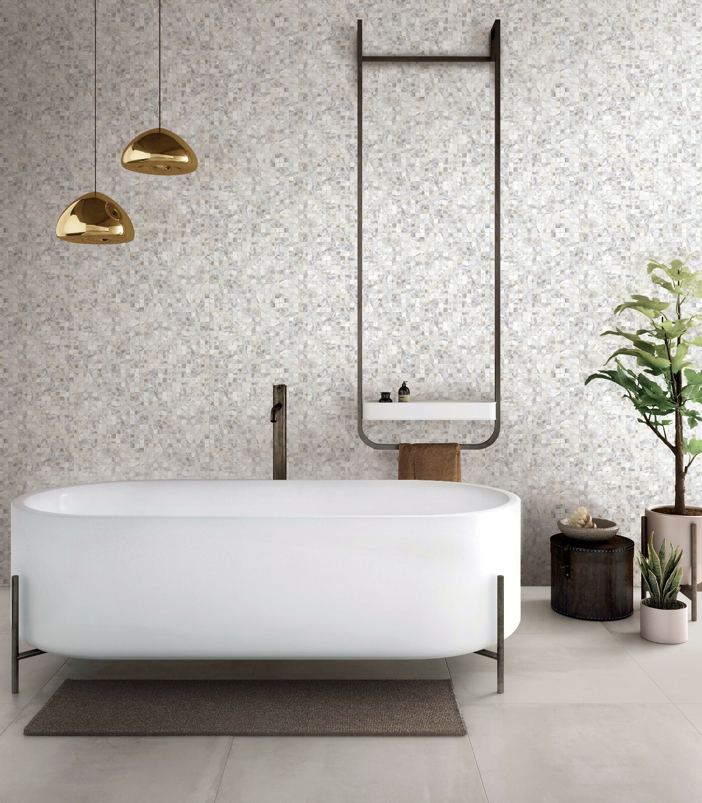 Jhana Tile Peel N Stick 3D Wall Decor Genuine Shell Mosaic, PSSM 101 Super White