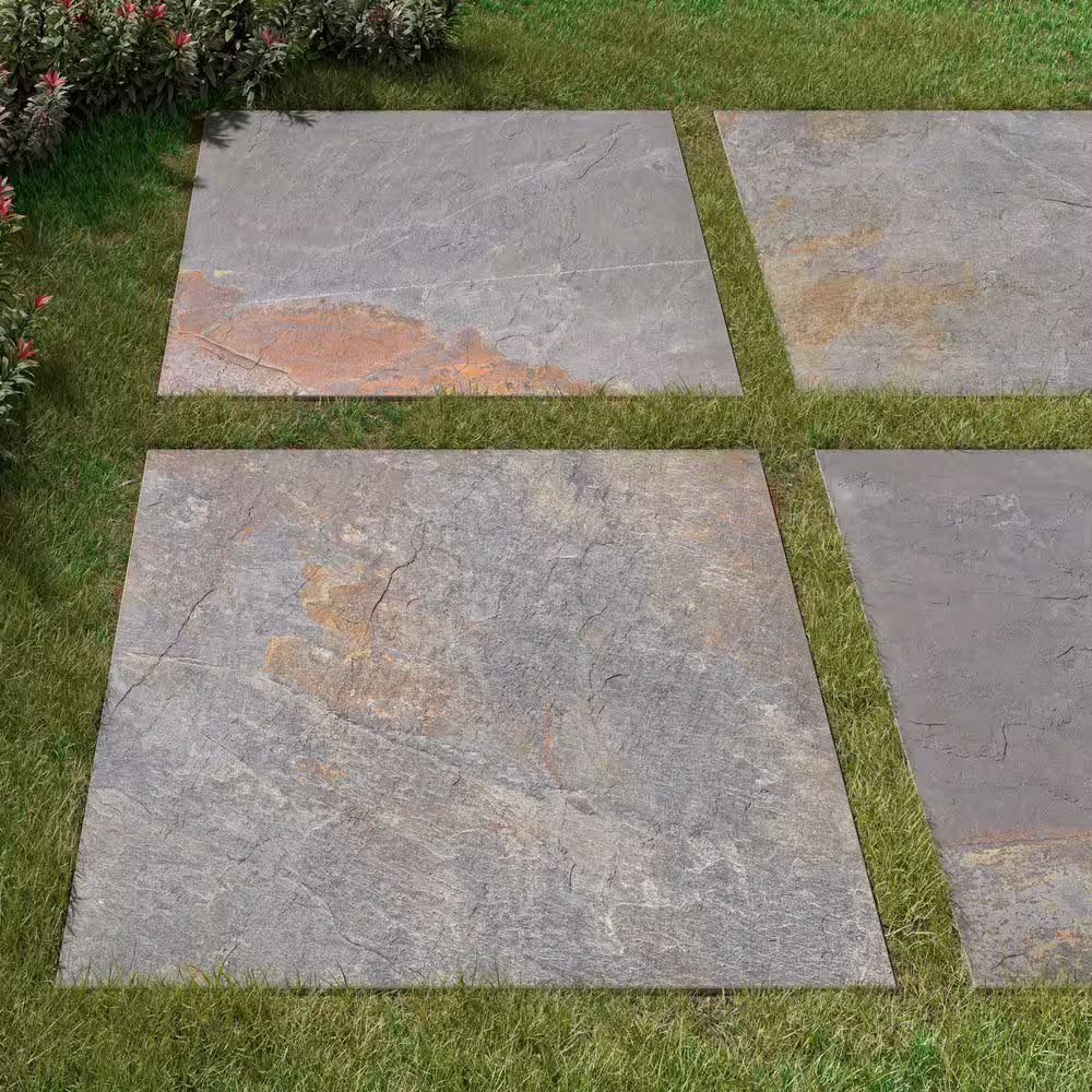 Flagstone Gold 24 In. X 24 In. X 0.75 In. Stone Look Porcelain Paver
