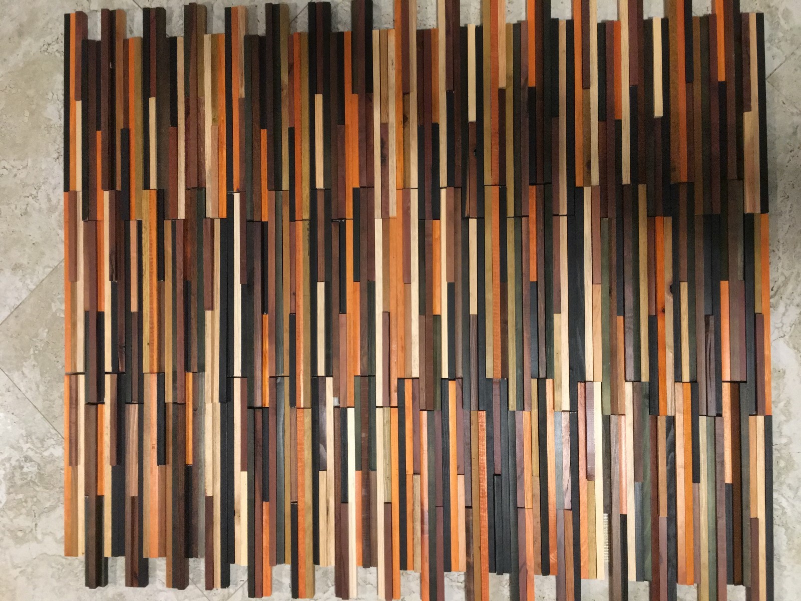 BOX of 12 Mosaics of Model Havana Wall Wood Mosaic Multicolor 3D Tile 11” x 12”