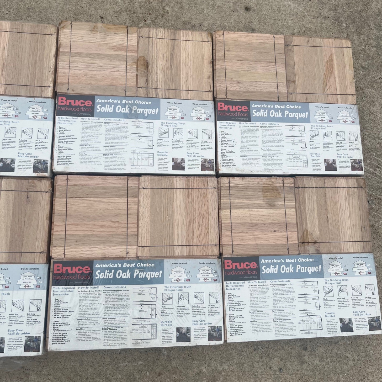 Bruce Solid Oak Parquet Flooring Bundle Lot 60 Sq Ft 12″x12″ ABC1701 Vintage