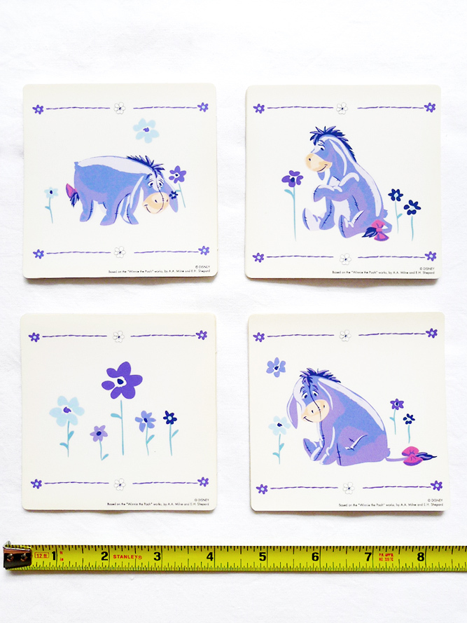 NEW IN BOX LOT 42 Pc DISNEY EEYORE & TINKERBELL TILE DECAL/Stickers 3.75 x 3.75