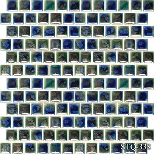 Fujiwa Porcelain glazed Swimming Pool Waterline Tile STQ-338 1×1 In.Box of 2SQF