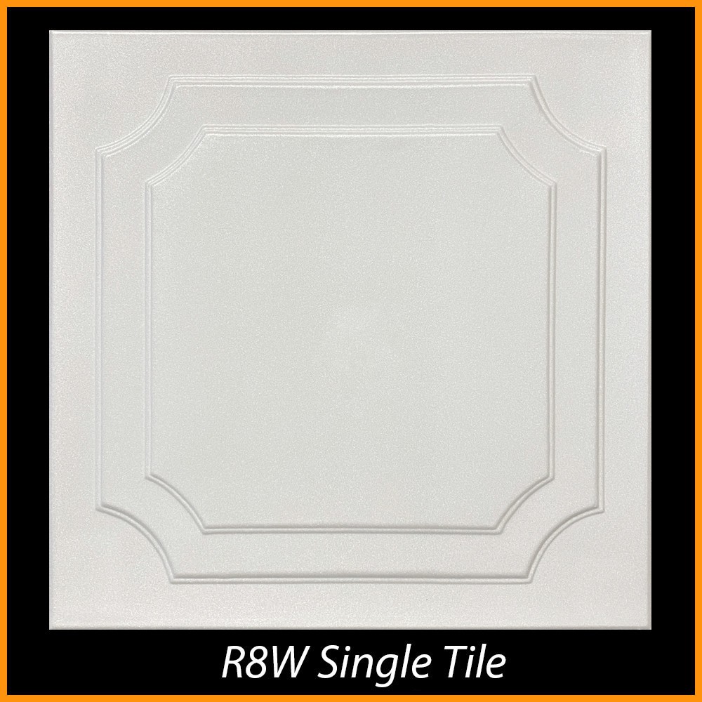 Ceiling Tiles Glue Up Styrofoam 20×20 R8 White Pack of 96 pcs 253 sq ft