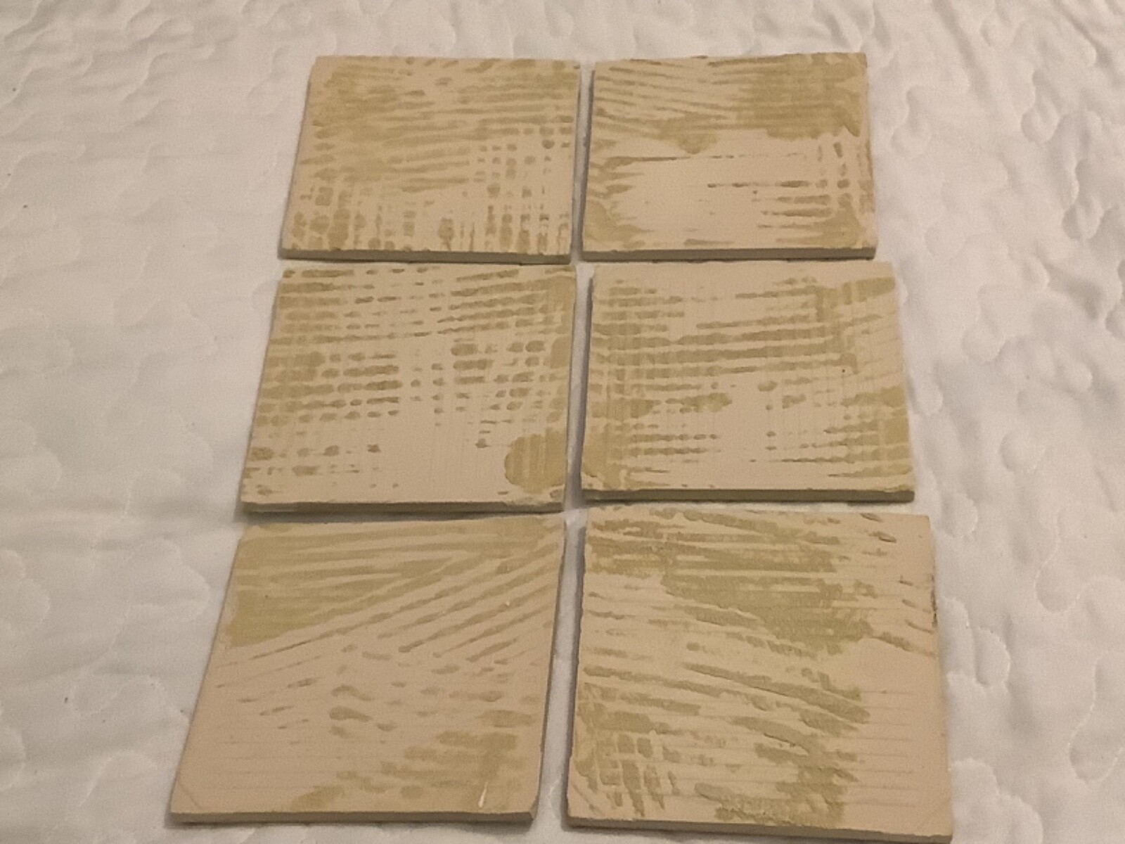 Ceramic Tile ‘Avocado-Green’ 4-5/8” Glossy (1) by Crown Tile Co.; Cleaned Used