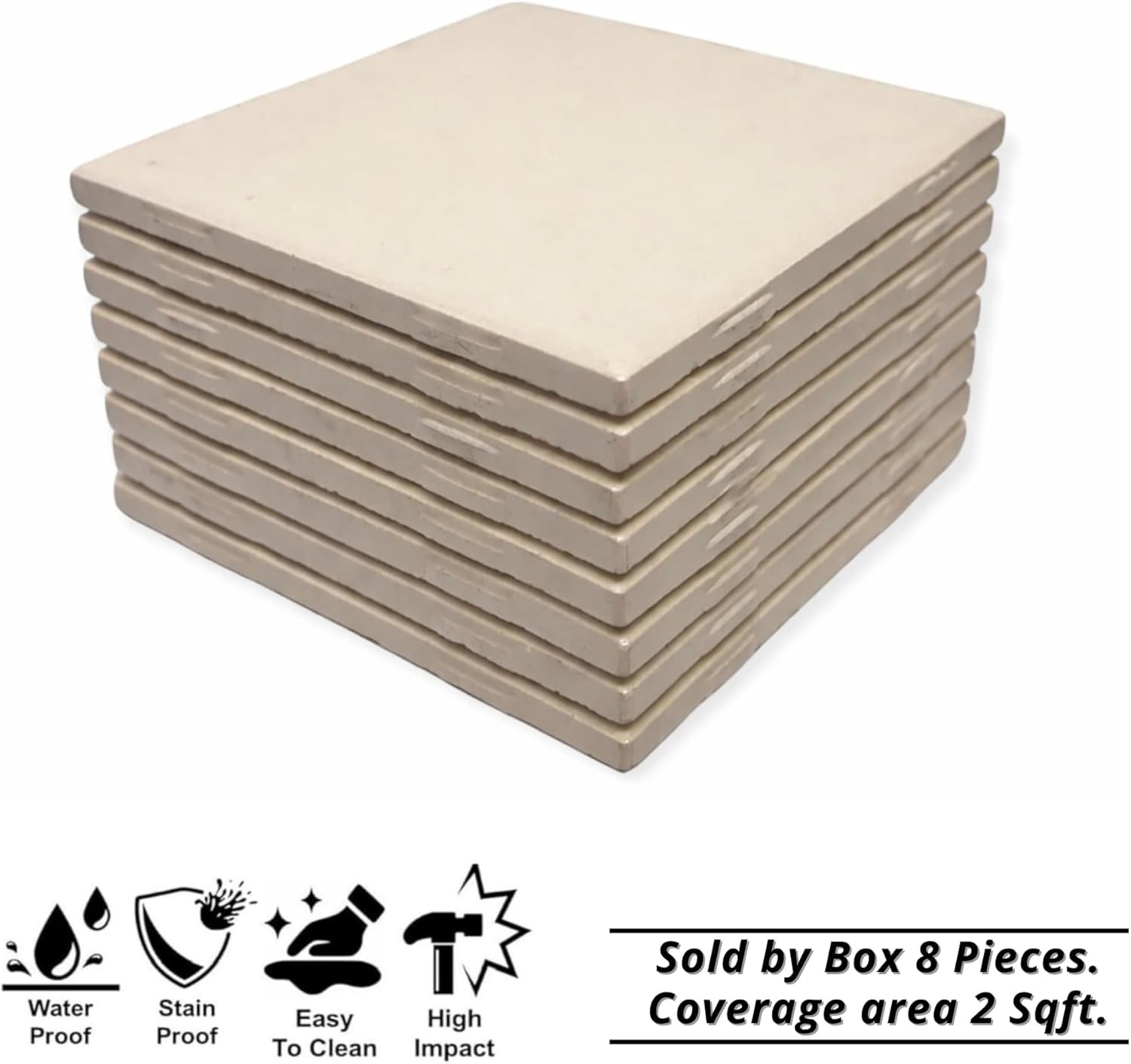 6×6 Glossy Ceramic Wall Tile Bathroom & Kitchen Backsplash Easy to Clean Durable