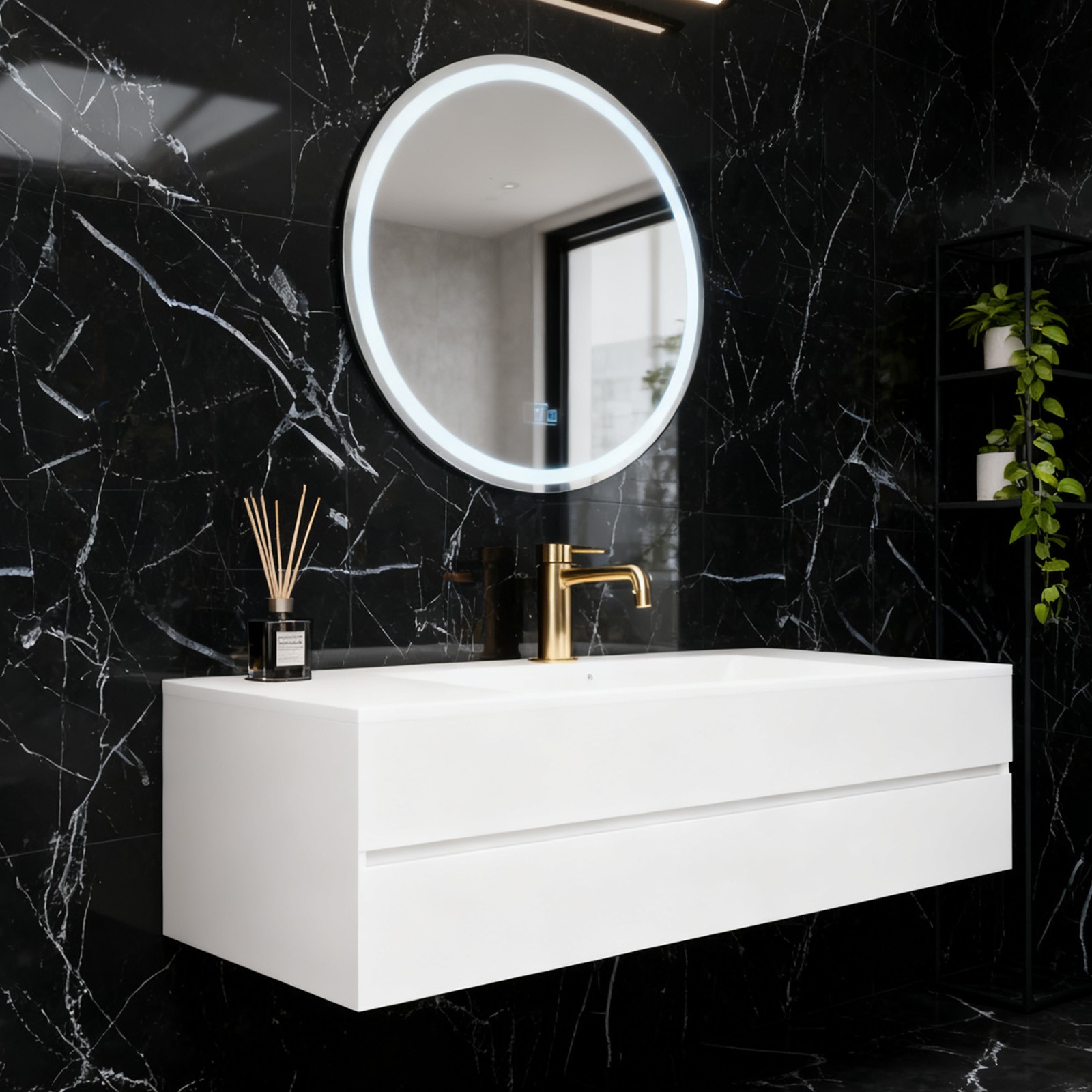 50/100 Pcs Peel & Stick PVC Wall Tiles 12″ Marble Floor Wall Panels Foam Sticker