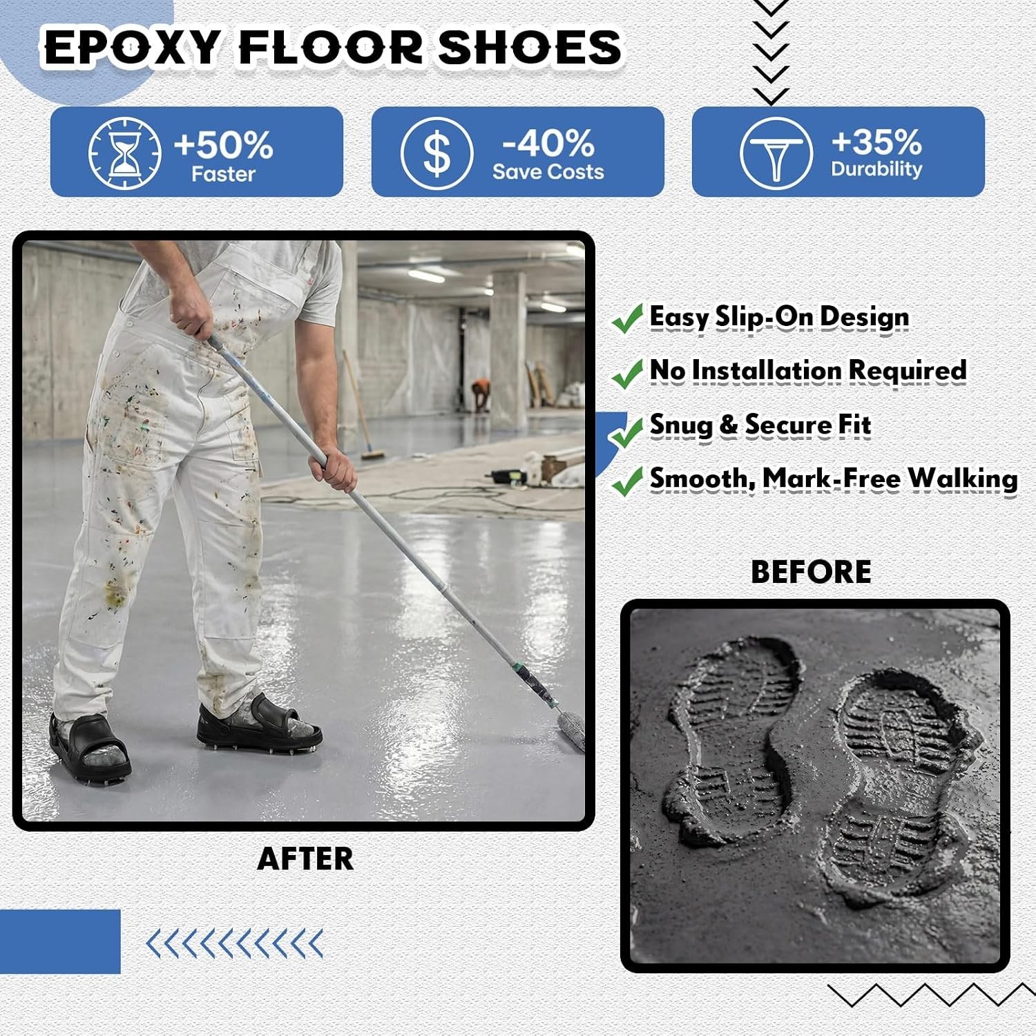 Epoxy Spiked Shoes,Includes 36 Replaceable Spikes, with Heel Strap‌ for Epoxy…
