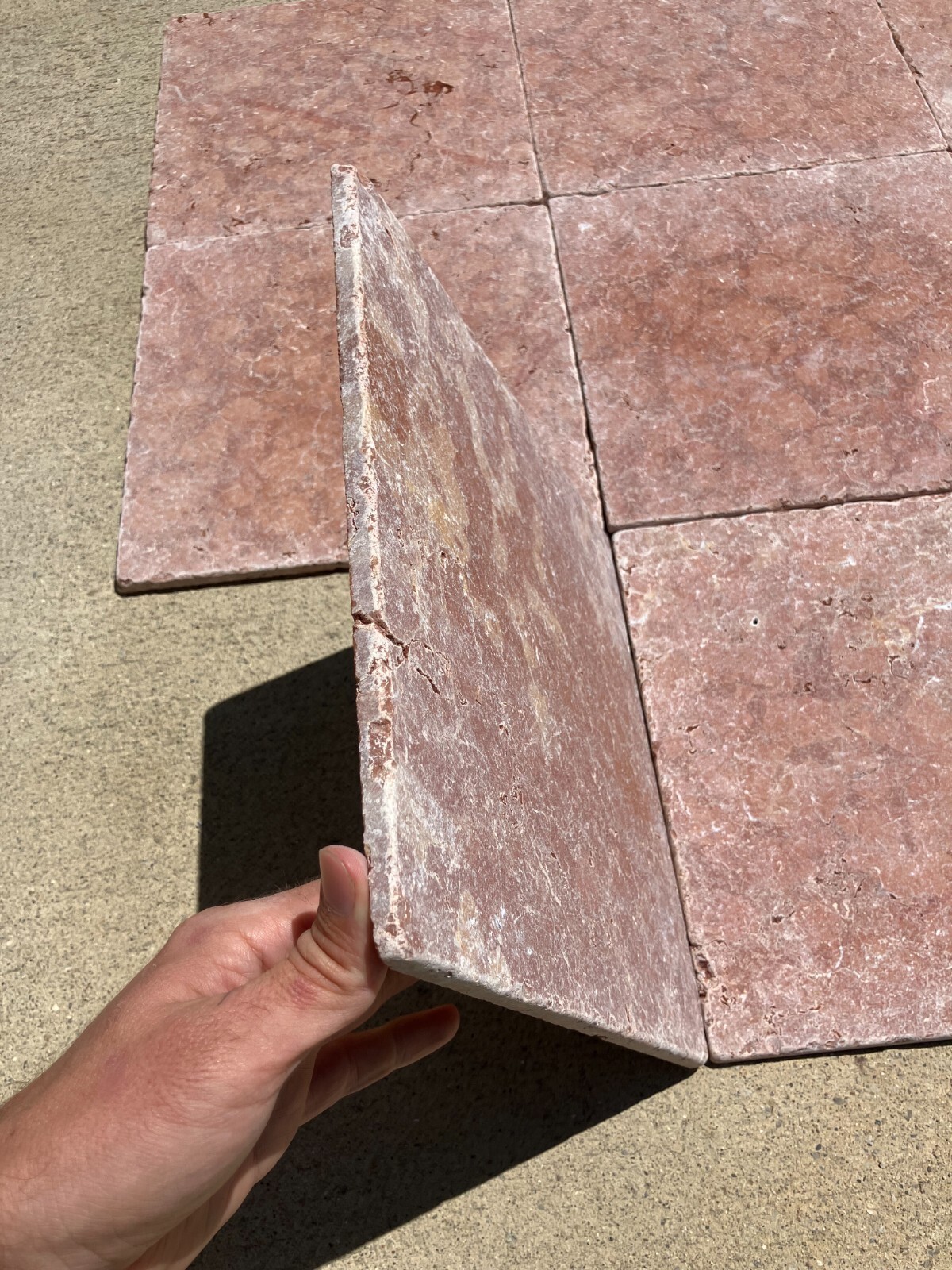 12×12 Tile Pink Rosa Verona Travertine Tile Remodel 3×3 SAMPLE PIECE TS-104B
