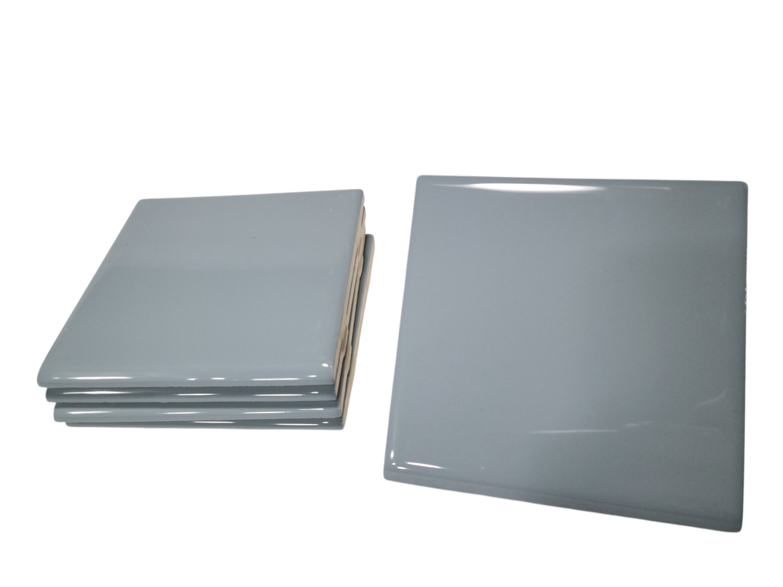 Blue Ceramic Tile 4.25 inch Bullnose Trim Edge Vintage Subway Square Color 0169