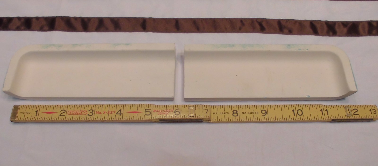 2 pcs. *Blue-Gray* 2″ X 6″ Ceramic Radius Bullnose Corner Tiles by Robertson Co.