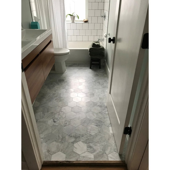 C36P 6″ Hexagon Carrara Italian Marble Venato Carrera White Tile Polished