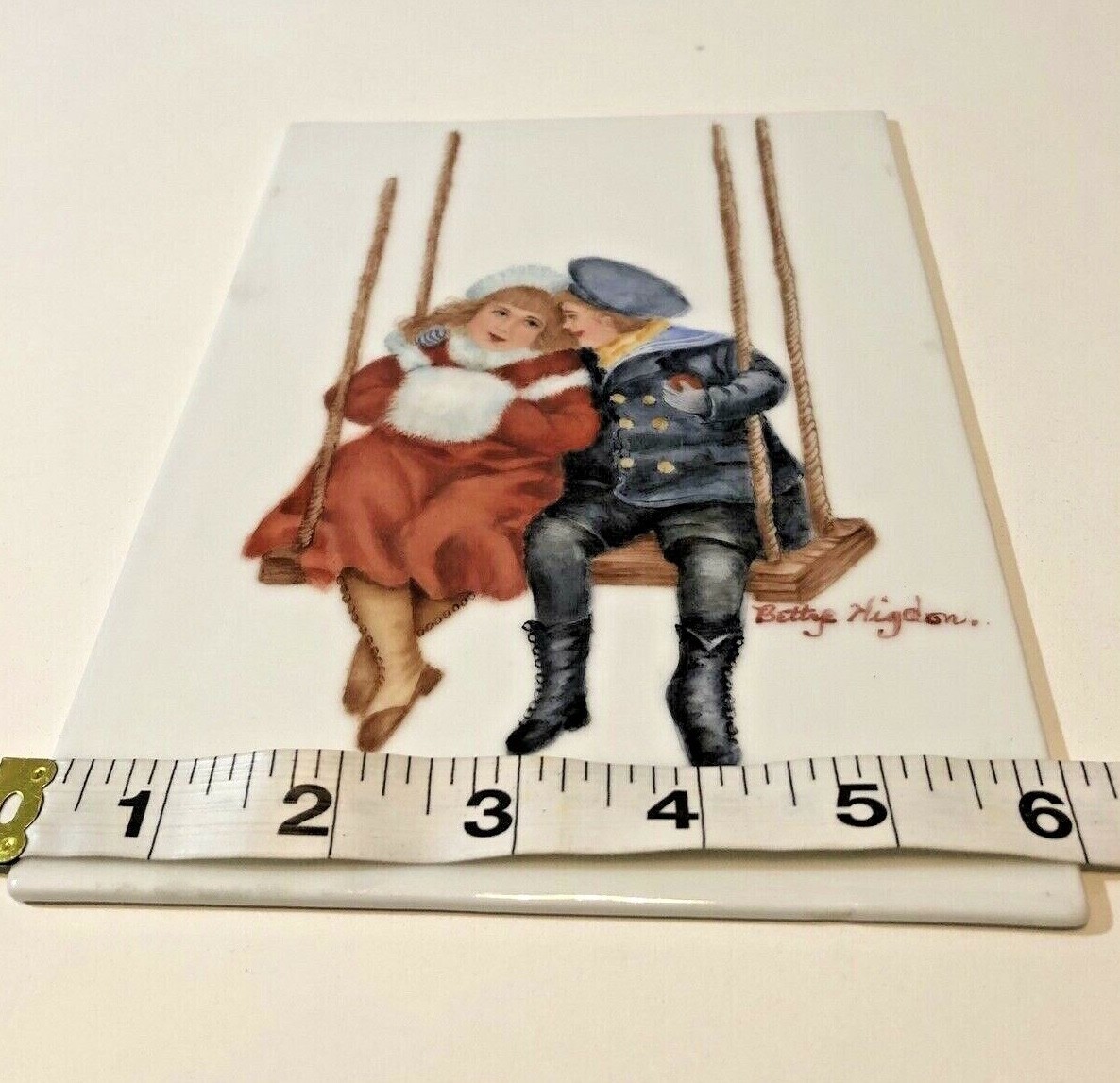 Vintage Gerold Porzellan Rare Fine Porcelain Bavaria W-Germany Art Tile 7.5″x6″