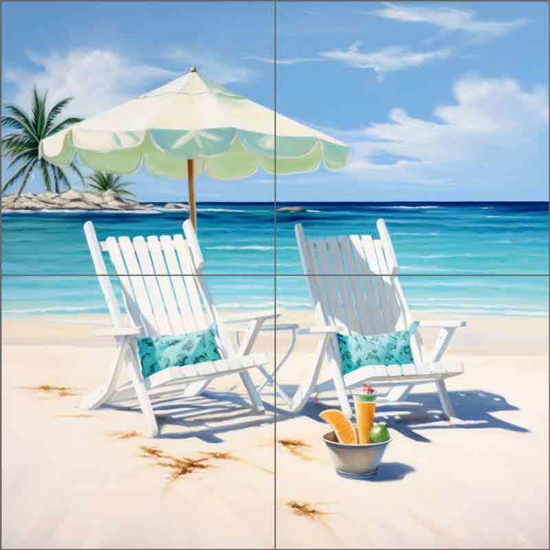 Beach Tile Backsplash Irena Orlov Coastal Art Ceramic Mural OB-ORL24580-9